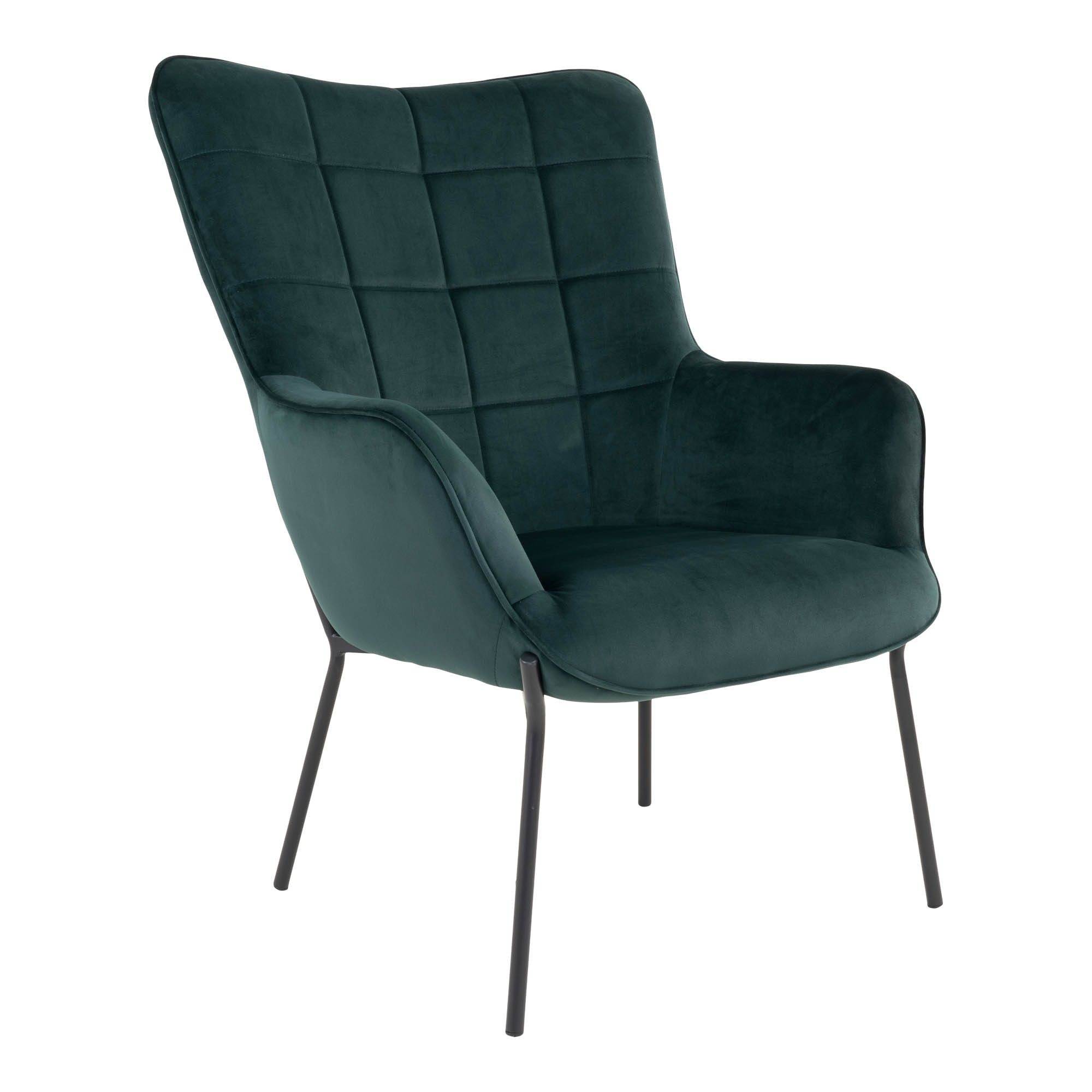Relaxsessel in Grün, Velour - 70x98x79cm (BxHxT)