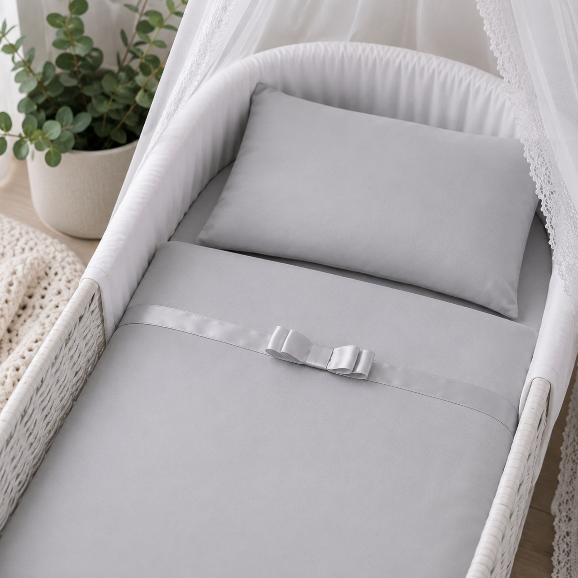 Babymajawelt Babybettwäsche Bettwäsche Set für Wiege Stubenwagen Beistellbett 70x80cm 35x40 cm, Baumwolle, 2 teilig, Edel, Klassisch, Weiche Baumwolle, Made in EU