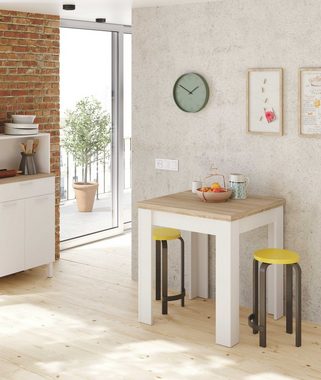 habeig Küchentisch Esszimmertisch Esstisch Klapptisch Tisch Küche klappbar weiß 134x78cm, Tischplatte ausklappbar