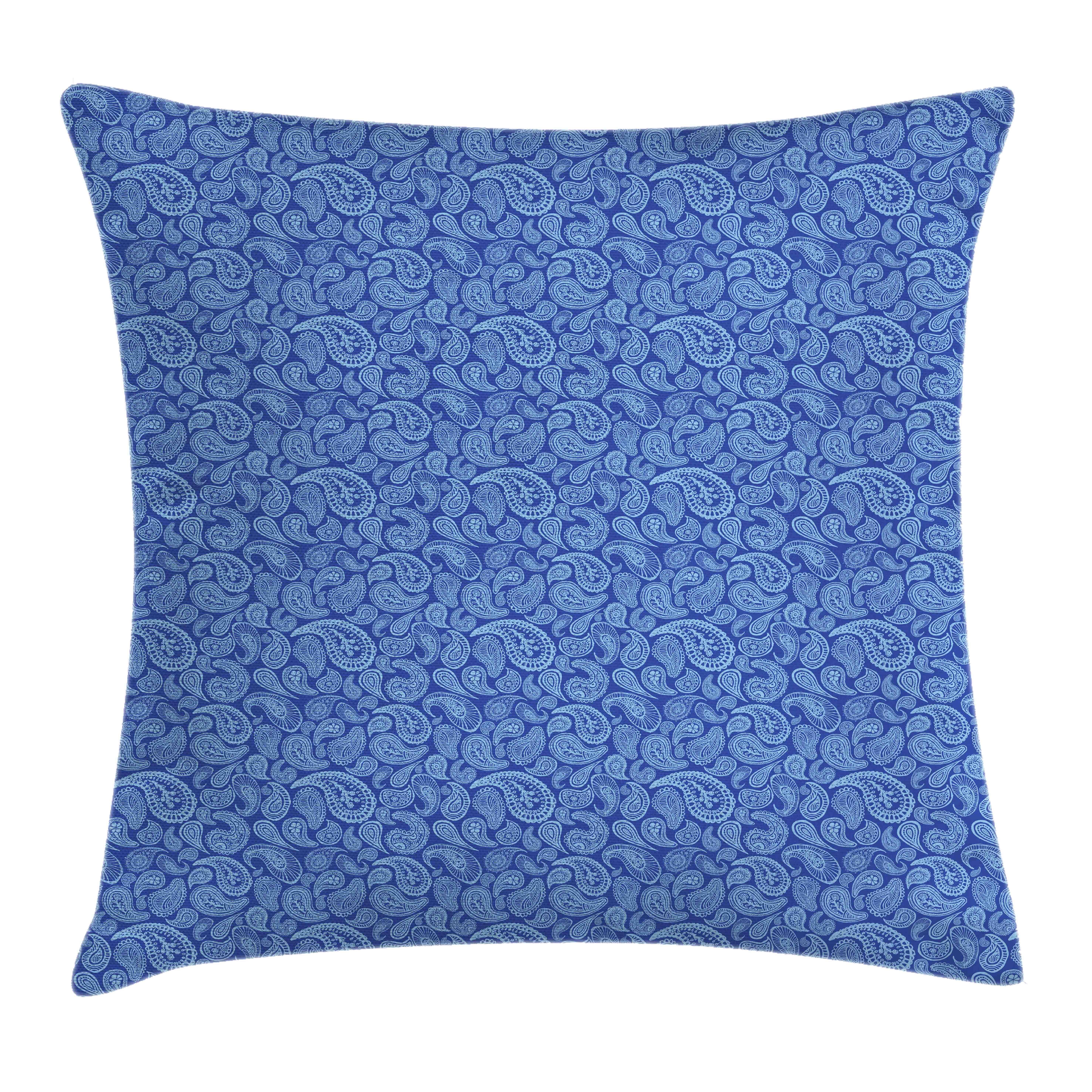 blau (1 Volkskunst Reißverschluss Kissenbezüge Paisley Farben Abakuhaus Druck, Beidseitiger Kissenhülle Stück), mit Farbfesten Waschbar Klaren mit Tropfenförmige