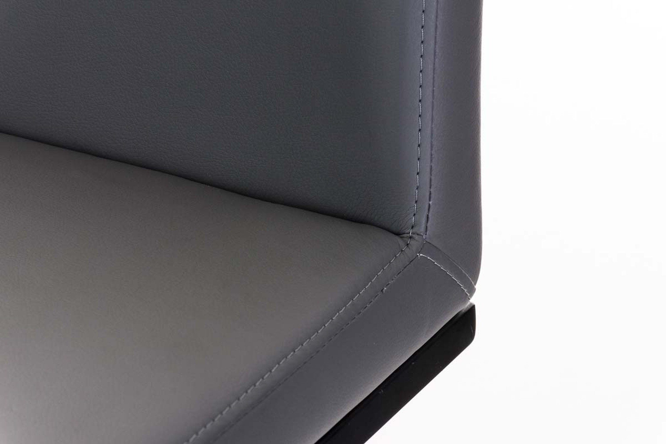 360° drehbar - - schwarz matt TPFLiving (mit Panda Hocker Fußstütze höhenverstellbar - Kunstleder Barhocker Küche), & Theke Metall für Sitzfläche: Grau -