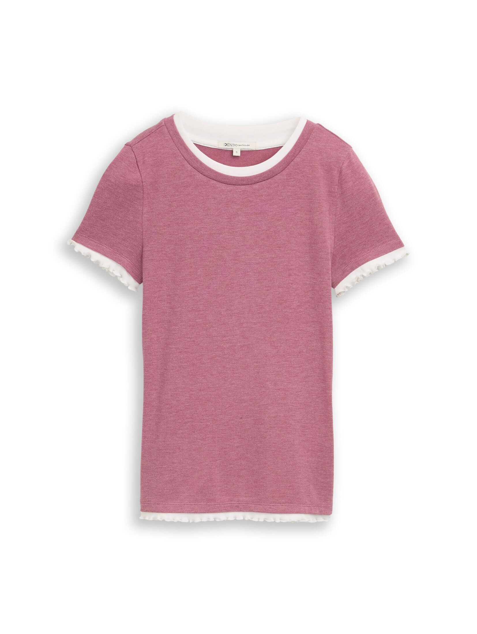 TOM TAILOR Denim T-Shirt T-Shirt (im Einserpack) T-Shirt im 2-in-1-Look