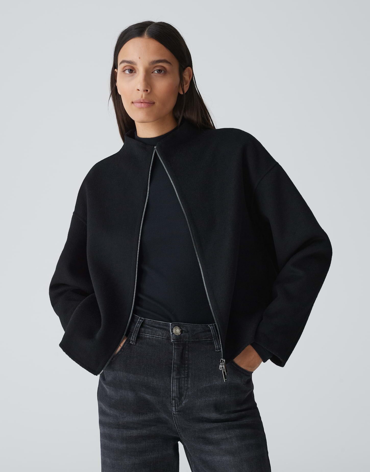 Kurzjacke Kurzjacke HELISE Boxy Fit aus Woll Mix