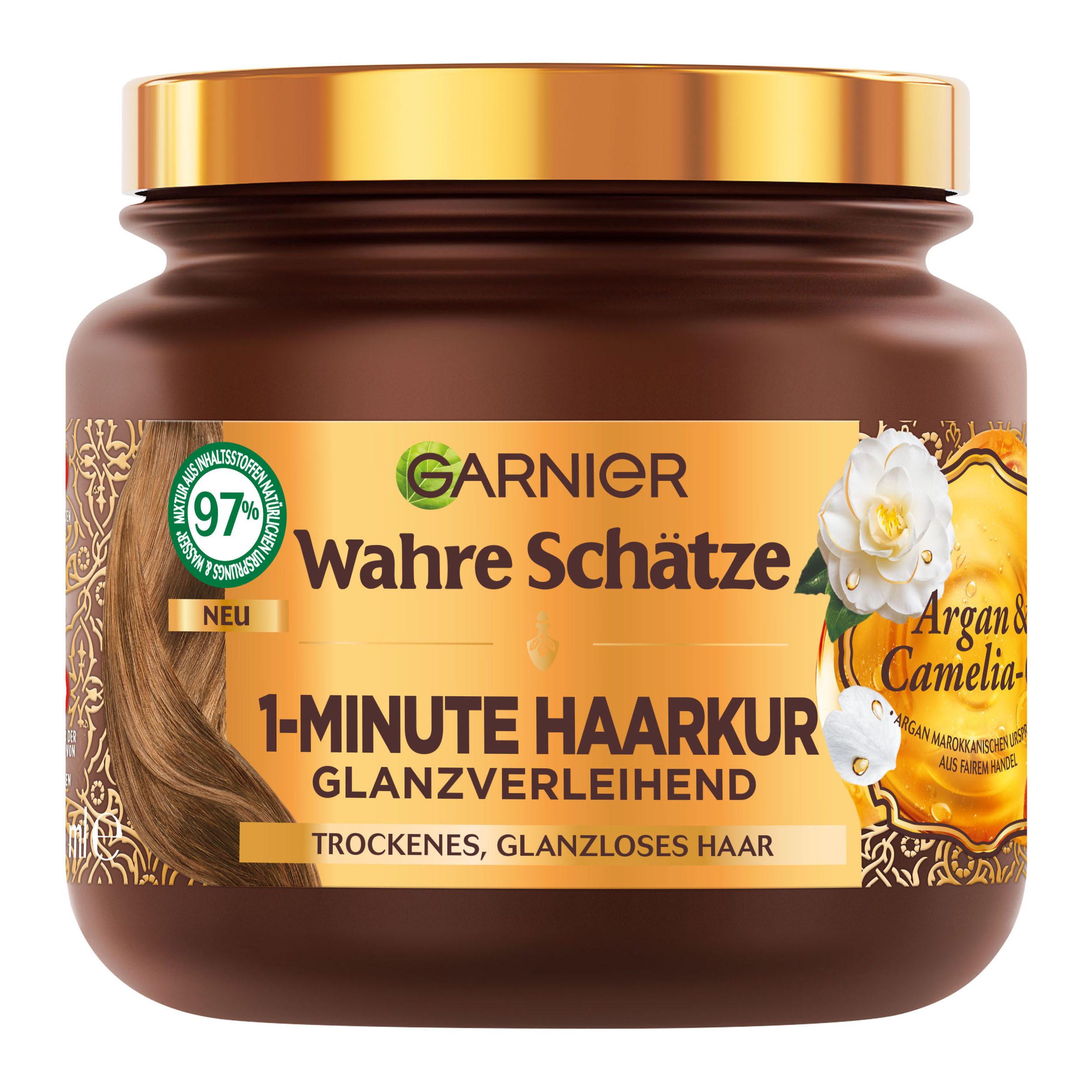 GARNIER Haarkur Garnier Wahre Schätze 1-Minute Haarkur Argan & Camelia-Öl