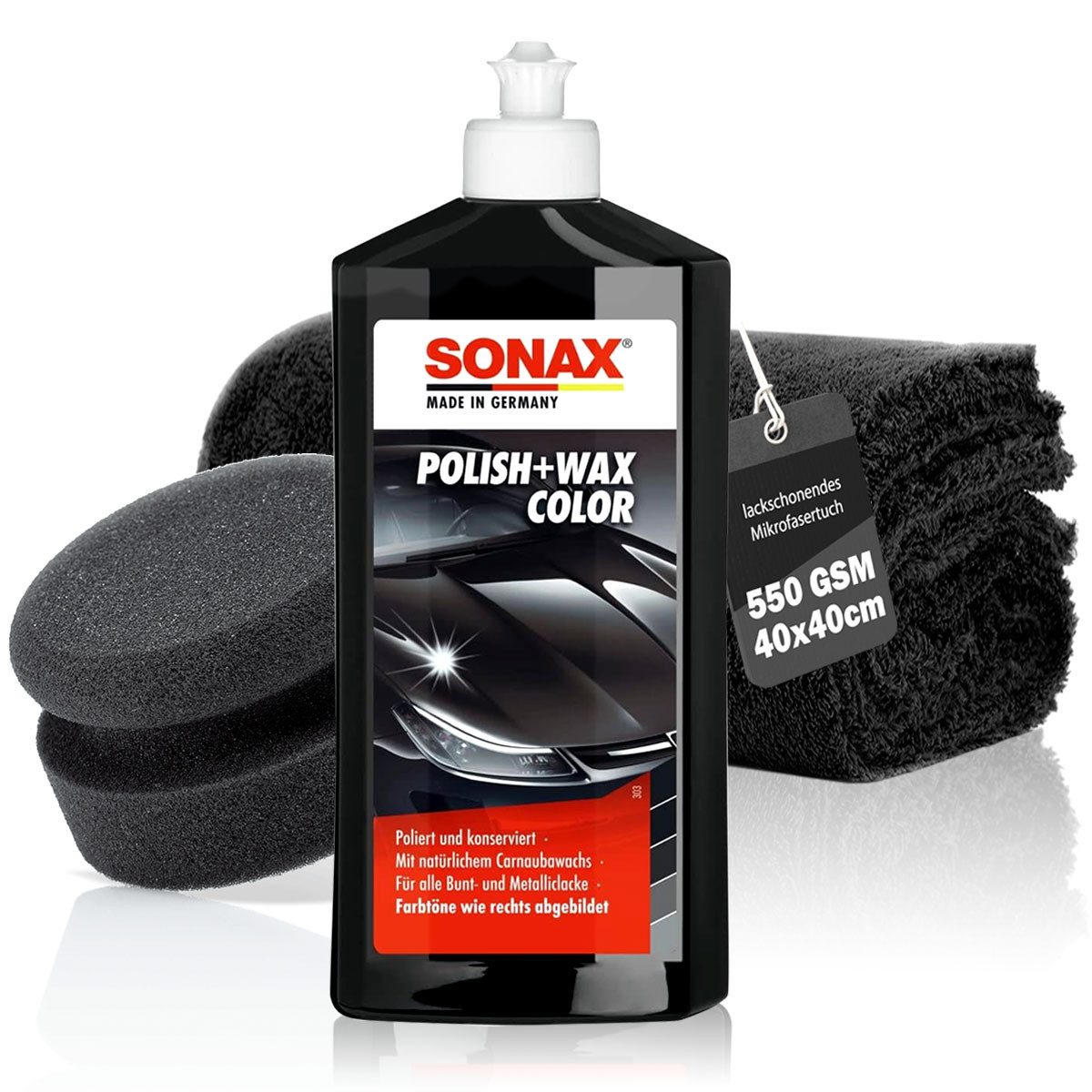 SONAX Polish&Wax schwarz Set Autopolitur