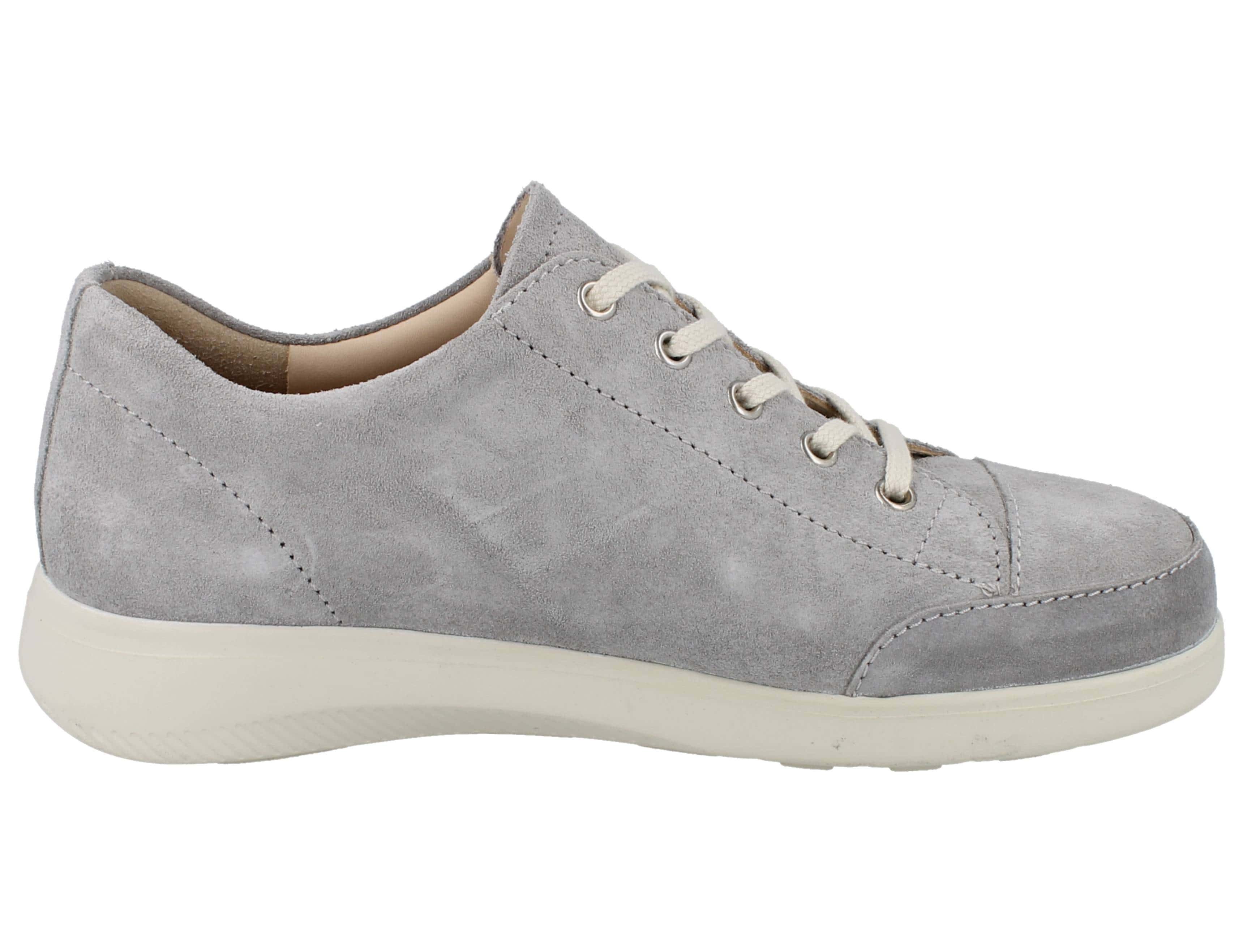 Finn Comfort FINN COMFORT Fataga Damen Schnürhalbschuhe grau Veloursleder - Größe: Schnürschuh Wechselfußbett