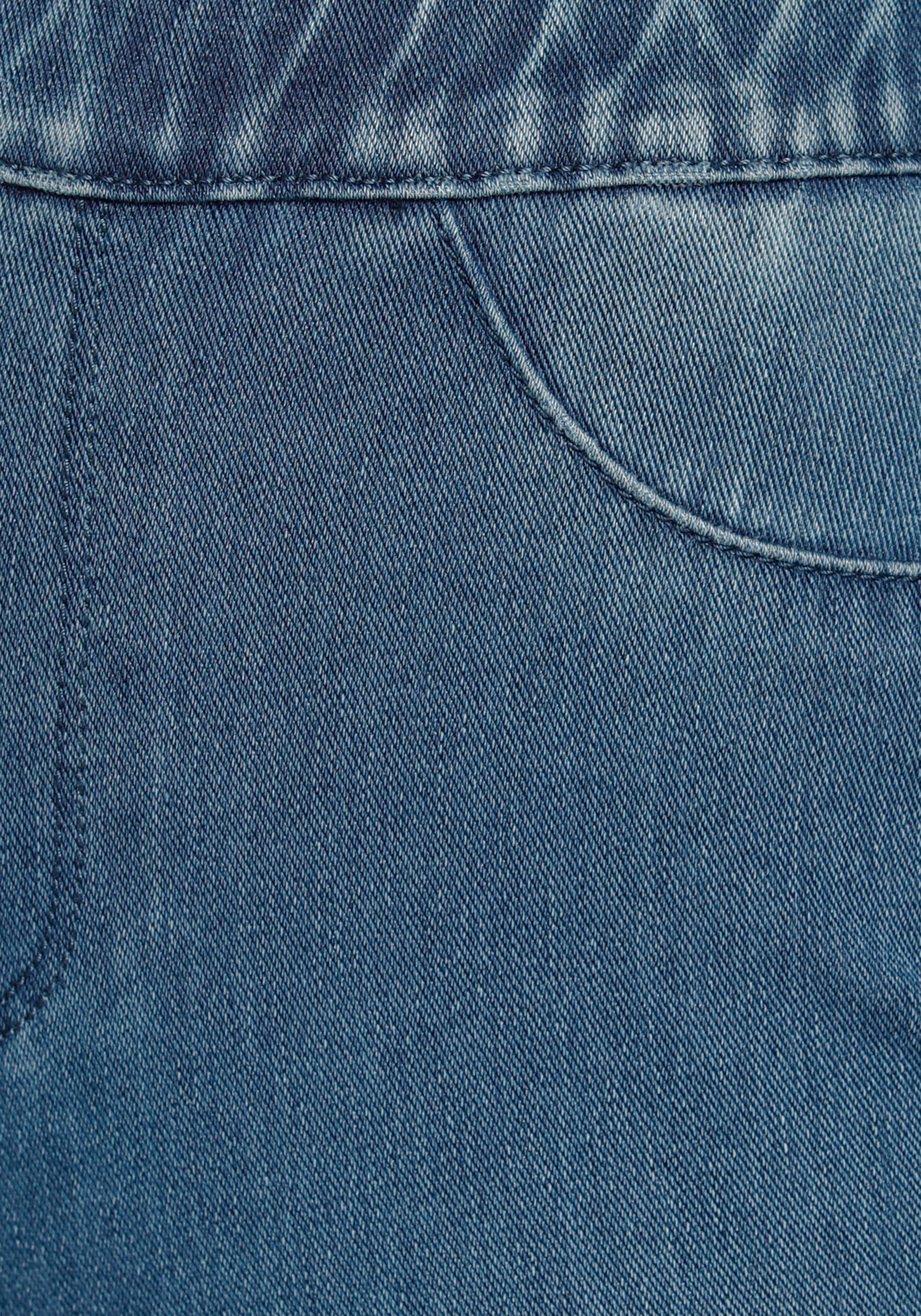 Arizona Jogg Pants High Waist Denim-Optik in blue-washed