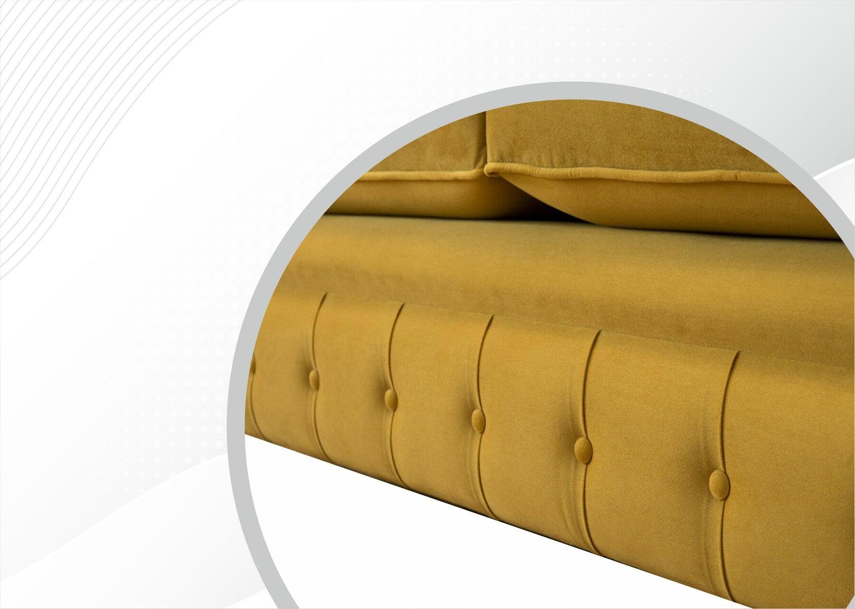 Sofa Couch 190 Die Design Chesterfield-Sofa, mit cm, Chesterfield Knöpfen. Sitzer Rückenlehne JVmoebel 3