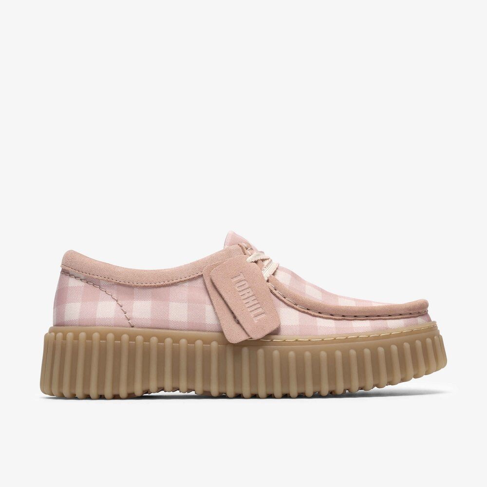Clarks Clarks - Torhill Bee Light Pink Txt - Rot Schnürschuh