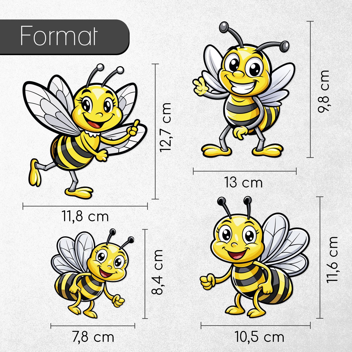 iSecur Aufkleber Auto-Aufkleber Set Bienen I 10 cm I wetterfest I kfz802