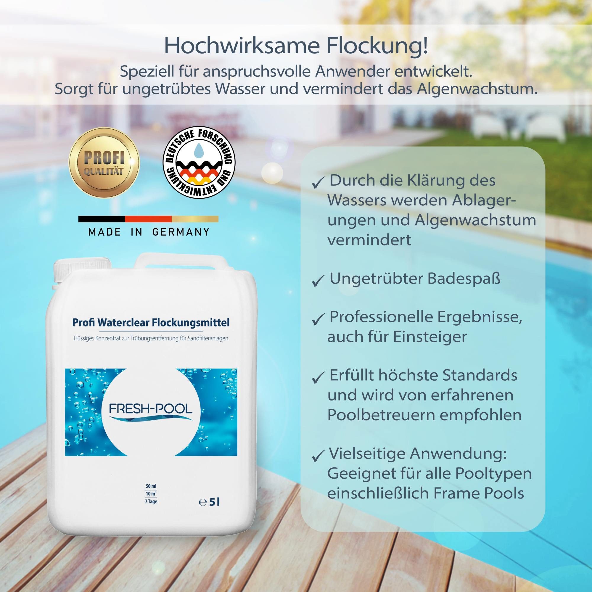 Fresh-Pool Poolpflege Profi Waterclear Flockungsmittel 5 Liter – Bild 3 von 5