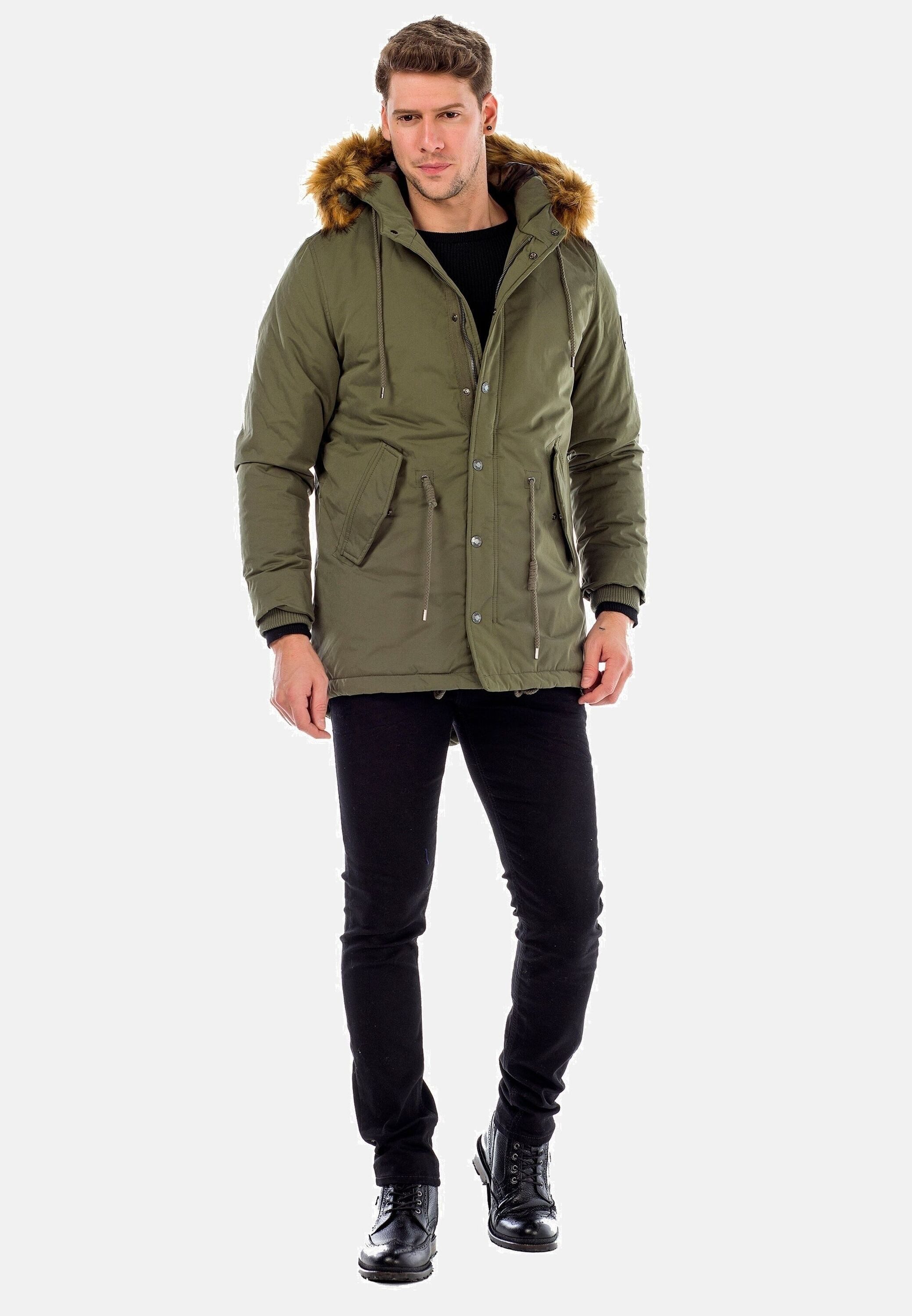 Cipo & Baxx Winterjacke Jacke mit Kordelzug zur Taillierung, CM150
