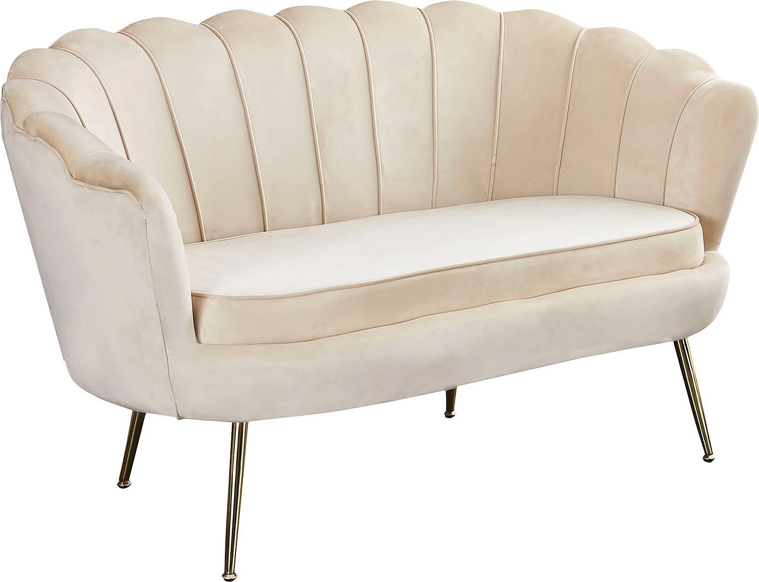 SalesFever 2-Sitzer Clam, extravagantes Muscheldesign, Breite 136 cm Beige | Einzelsofas