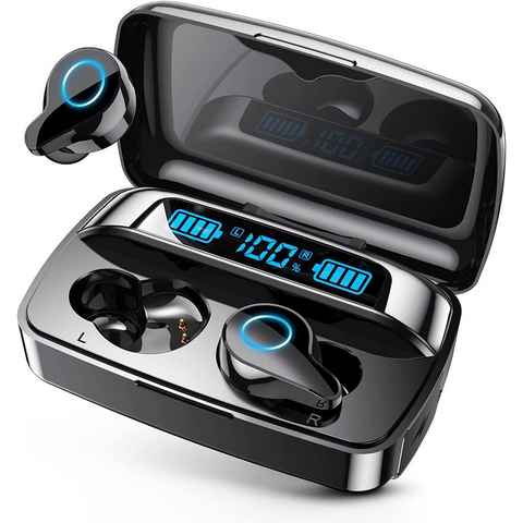JOEAIS Bluetooth Kopfhörer Sport Kabellose Kopfhörer in Ear Noise Cancelling In-Ear-Kopfhörer (Bluetooth, Wireless Airpods 3 Earbuds HiFi LED-Anzeige IPX7 für Sprots & Reisen)