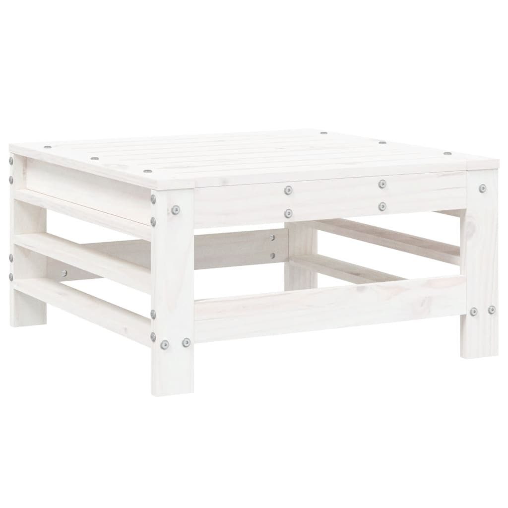 vidaXL Sofaelement Gartenhocker Weiß Massivholz Kiefer günstig online kaufen