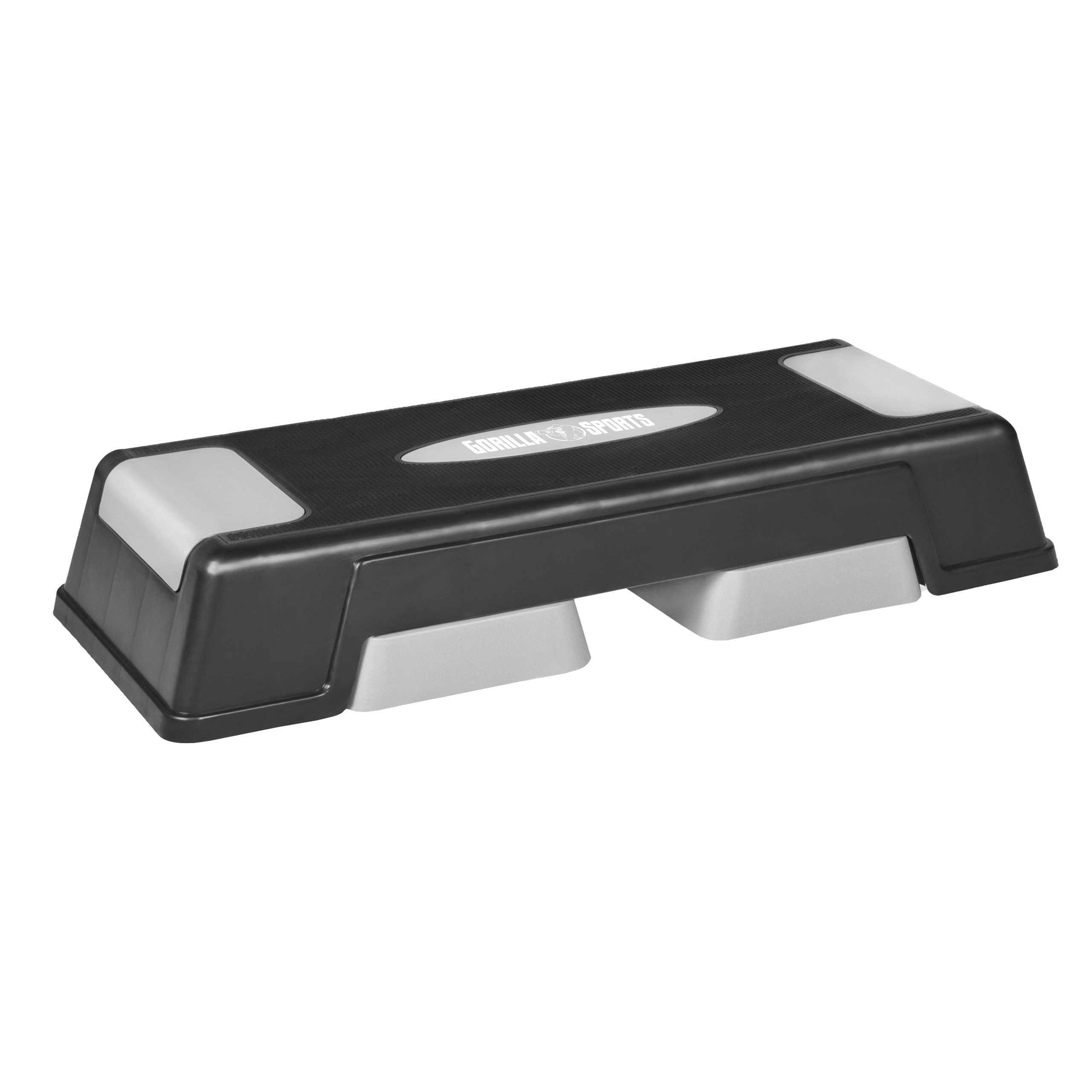 Stepper Höhenverstellbar (3 Stufen), Rutschfest, bis 200/300 kg, Grau-Schwarz
