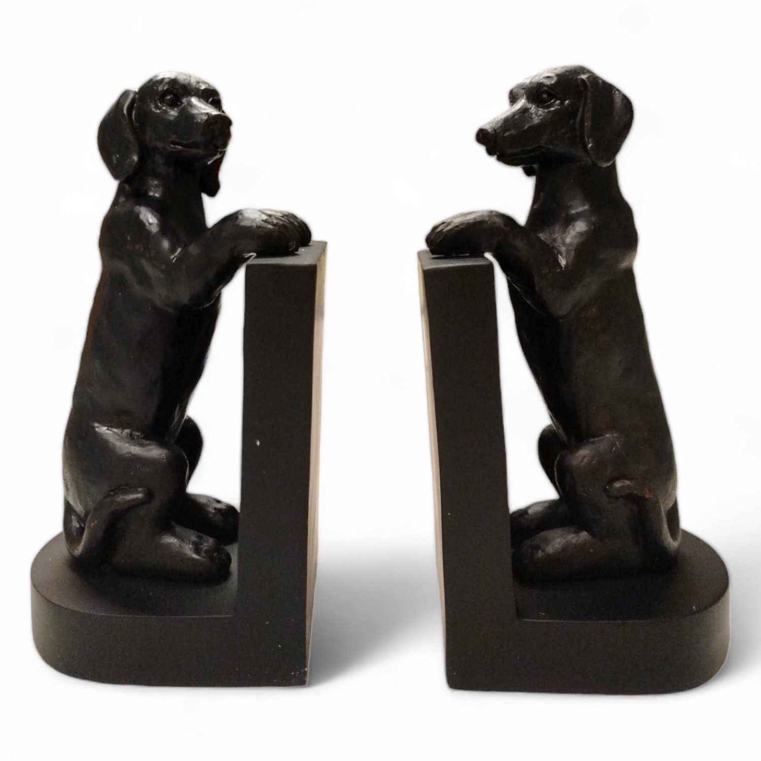 FTWdesign Buchstütze Buchstütze Dackel Hunde Buchständer in Schwarz im 2er-Set