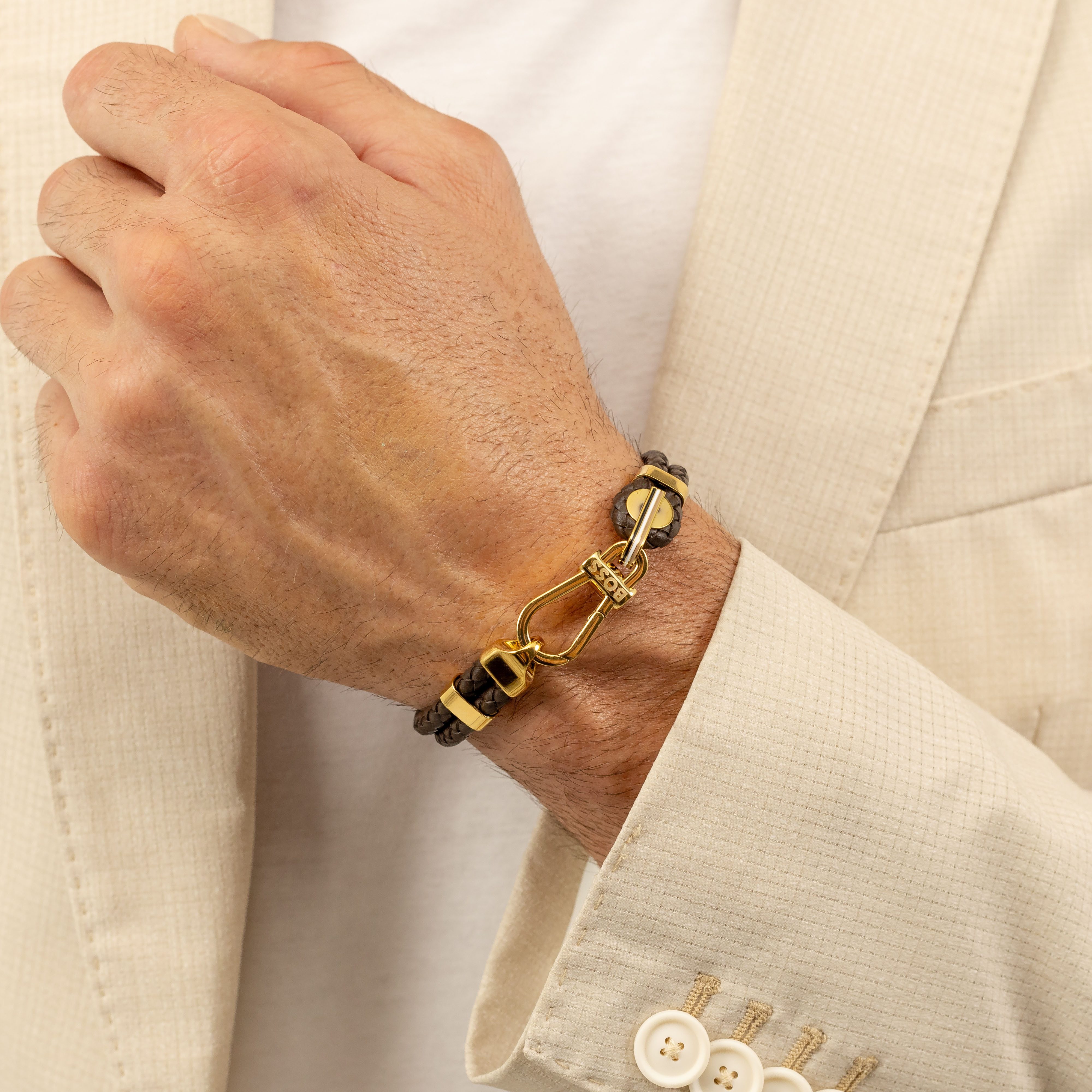 BOSS Lederarmband ARES PRIME, 1580699M, ...