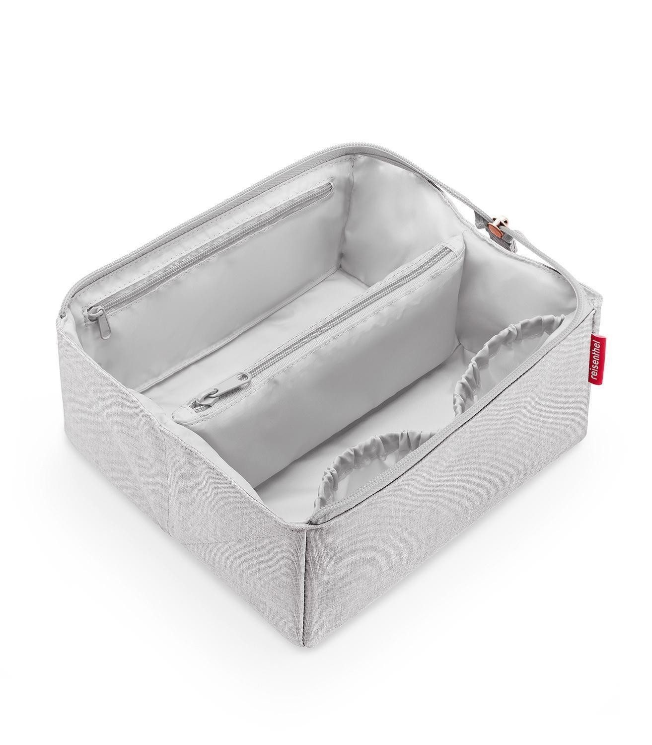 REISENTHEL® Kosmetiktasche FOLD CASE, 1,5 Liter, Grau, Rosegoldfarben, Polyester, B 23 x H 11 x T 11 cm