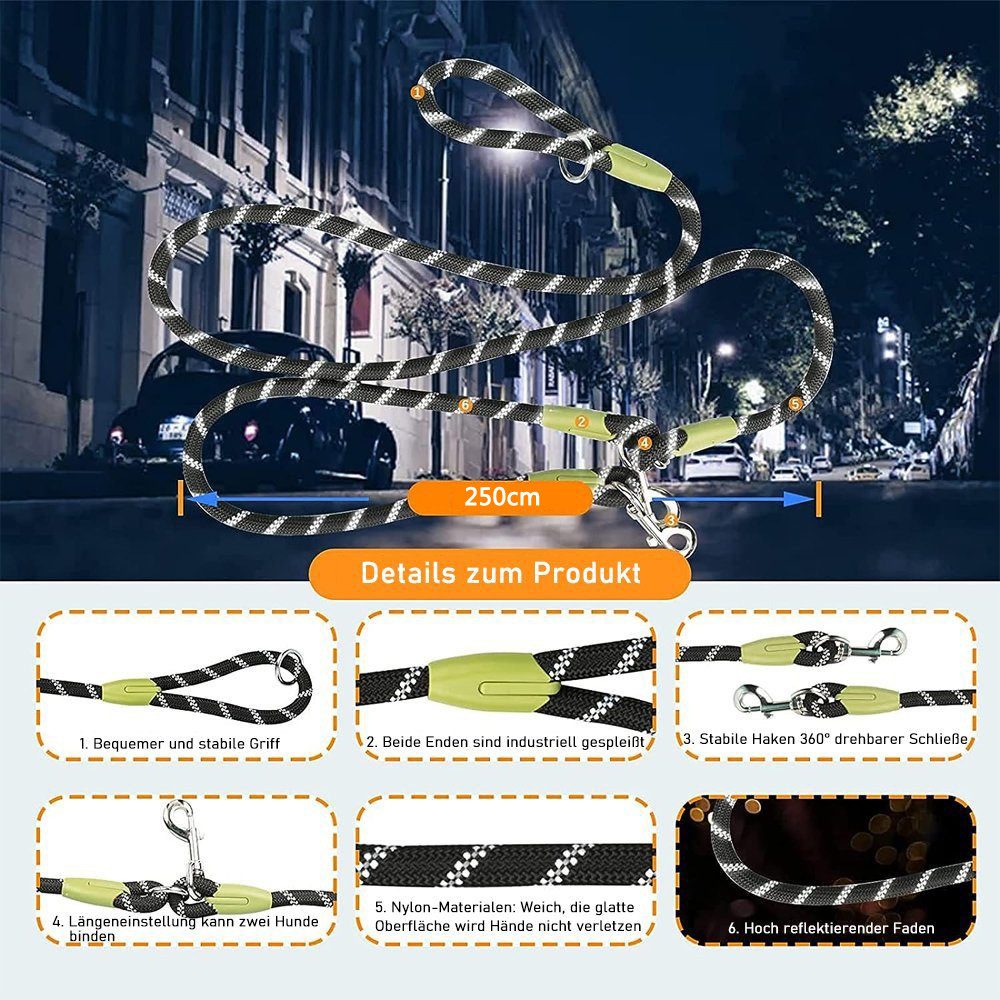 Coonoor Hundeleine Freihandleinen Hundeleine für kleine &mittel, Hundeleine Schleppleine, (1-tlg), Umhängeleine Joggingleine Hunde mit Autositz Sicherheitsschnalle