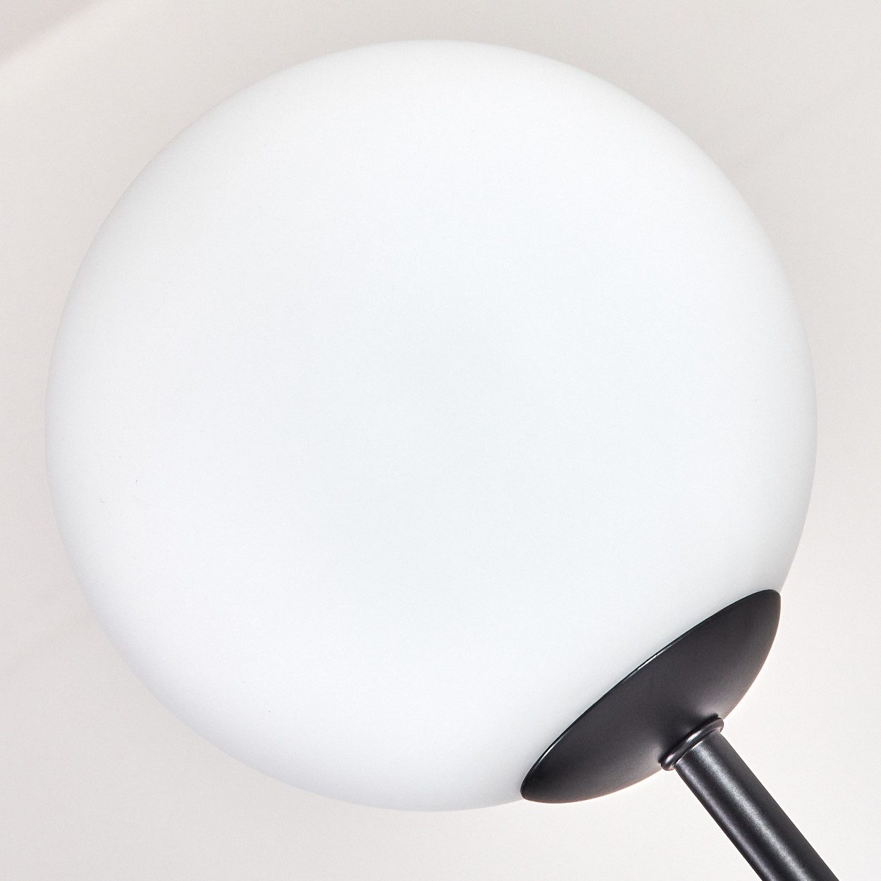 hofstein Stehlampe Stehlampe aus Metall/Holz/Glas in Schwarz/Dunkelbraun/Milchlgas/Weiß, ohne Leuchtmittel, Stehleuchte im Retro-Design m. Glasschirmen (15cm), Fußschalter, E14