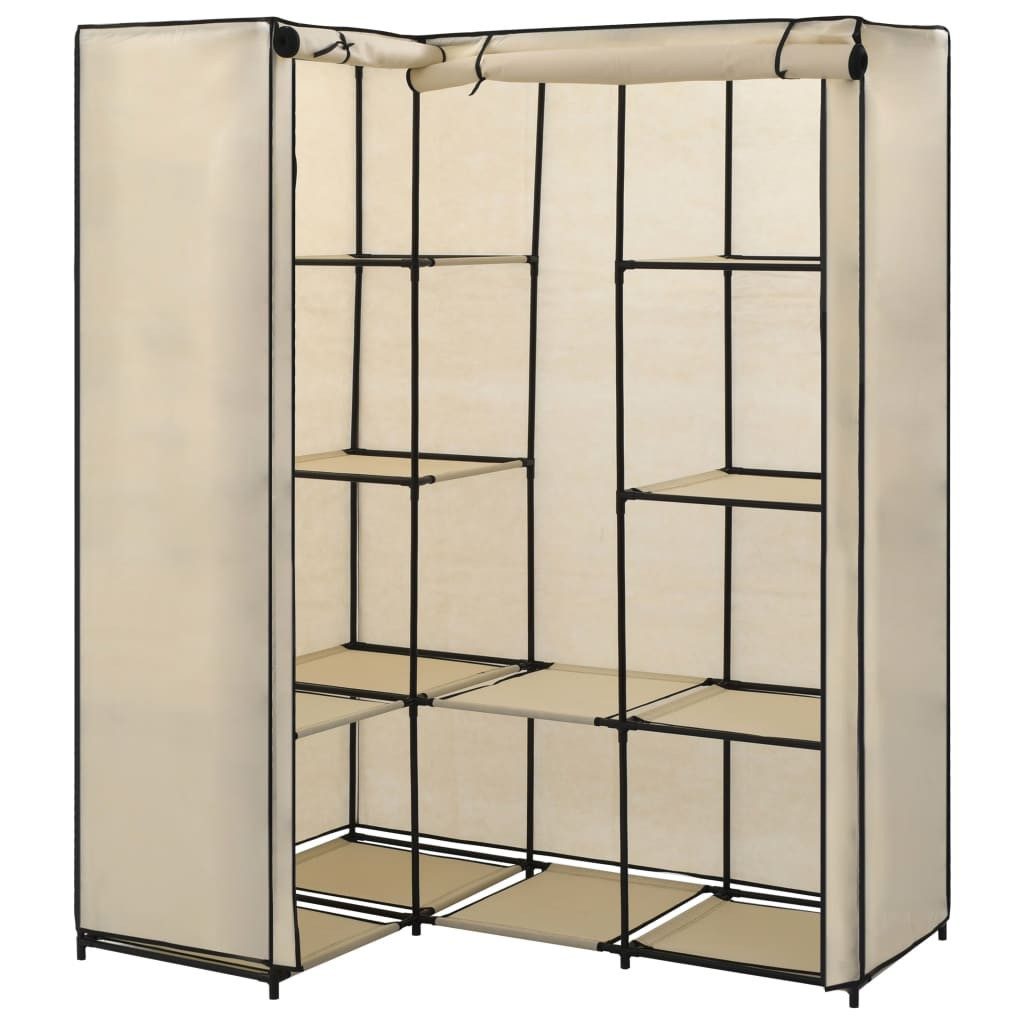 vidaXL Stoffschrank Eckkleiderschrank Creme 130 x günstig online kaufen