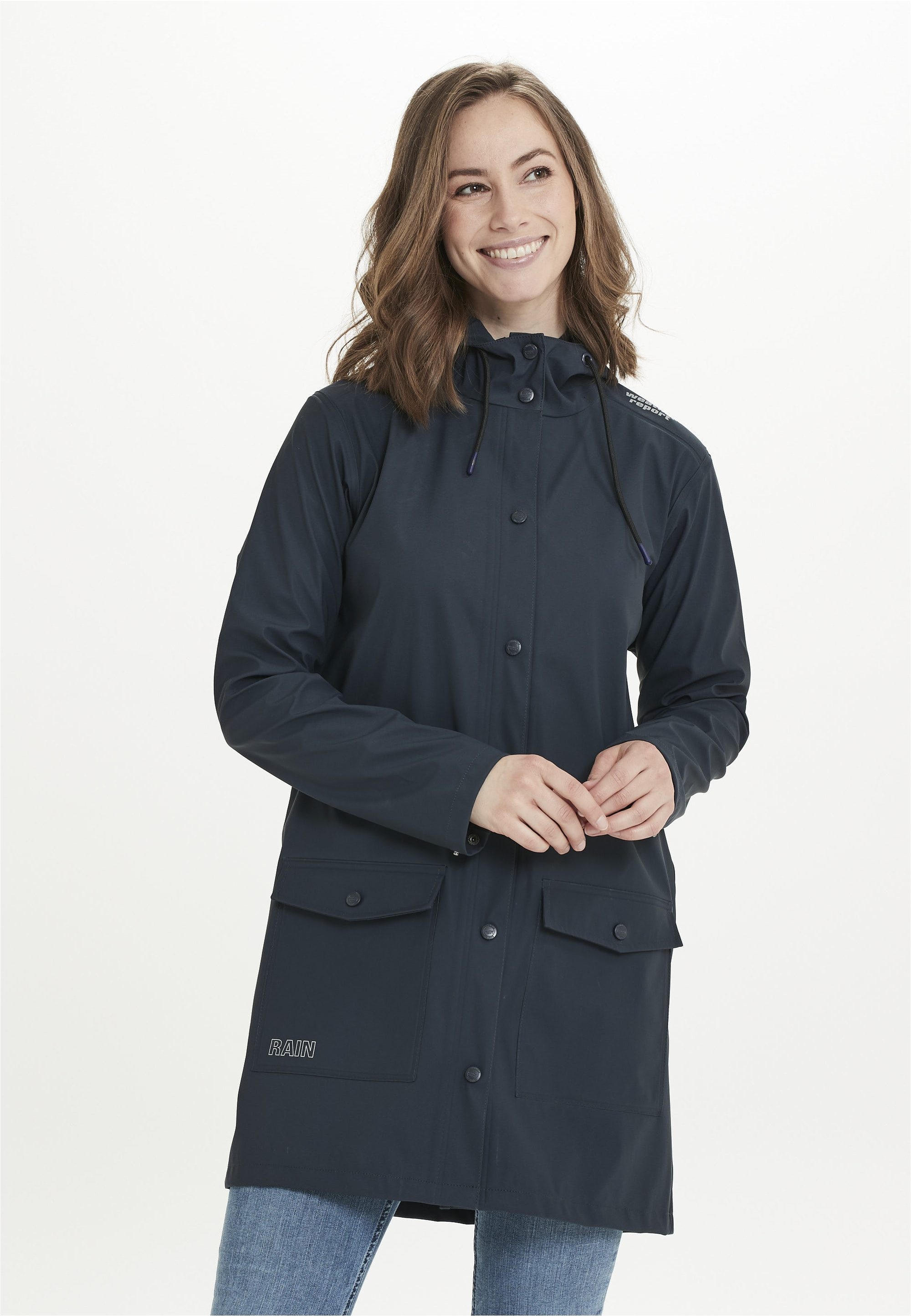 5000 REPORT Regenjacke W TASS W-PRO hochwertiger Regenausstattung dunkelblau mit WEATHER