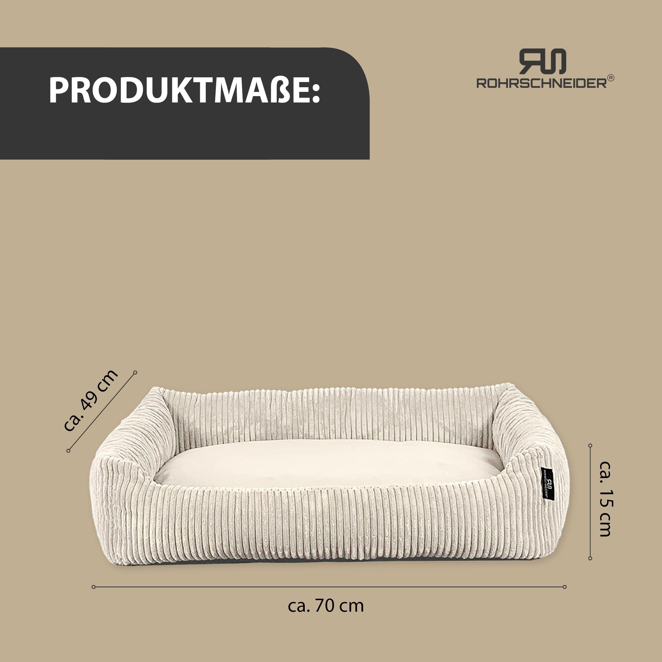Rohrschneider Tierbett Katzenbett mit Kissen aus Cordstoff Katzensofa, inkl. Spielkugelset