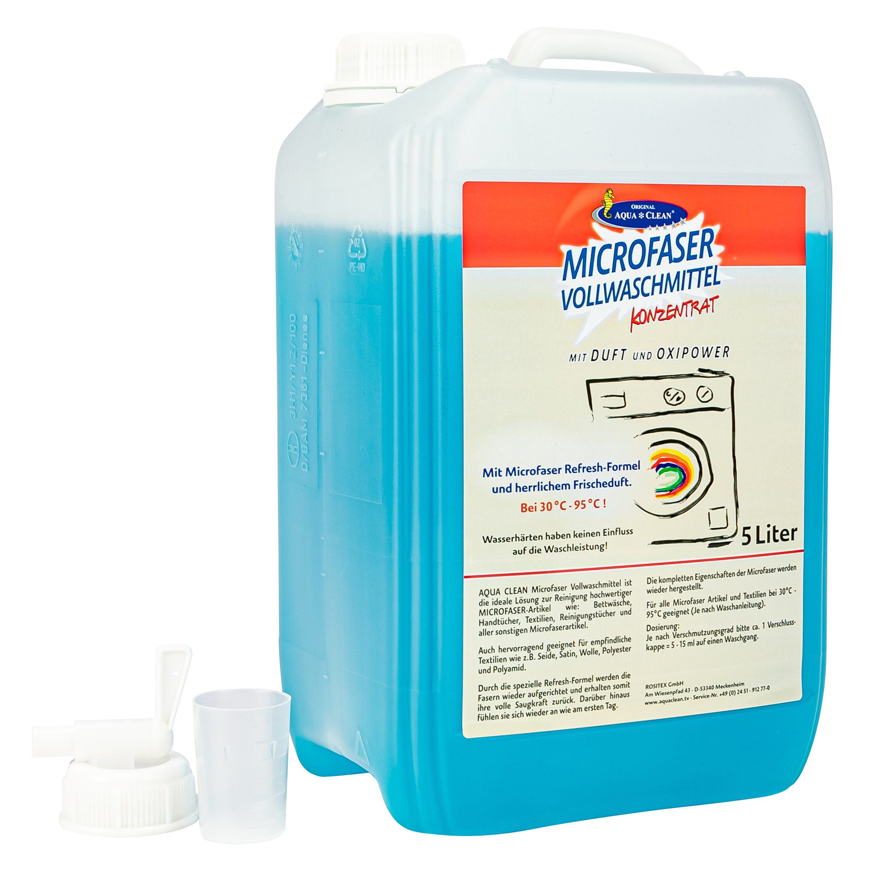 AQUA CLEAN Microfaser Vollwaschmittel 5l Konzentrat Feinwaschmittel