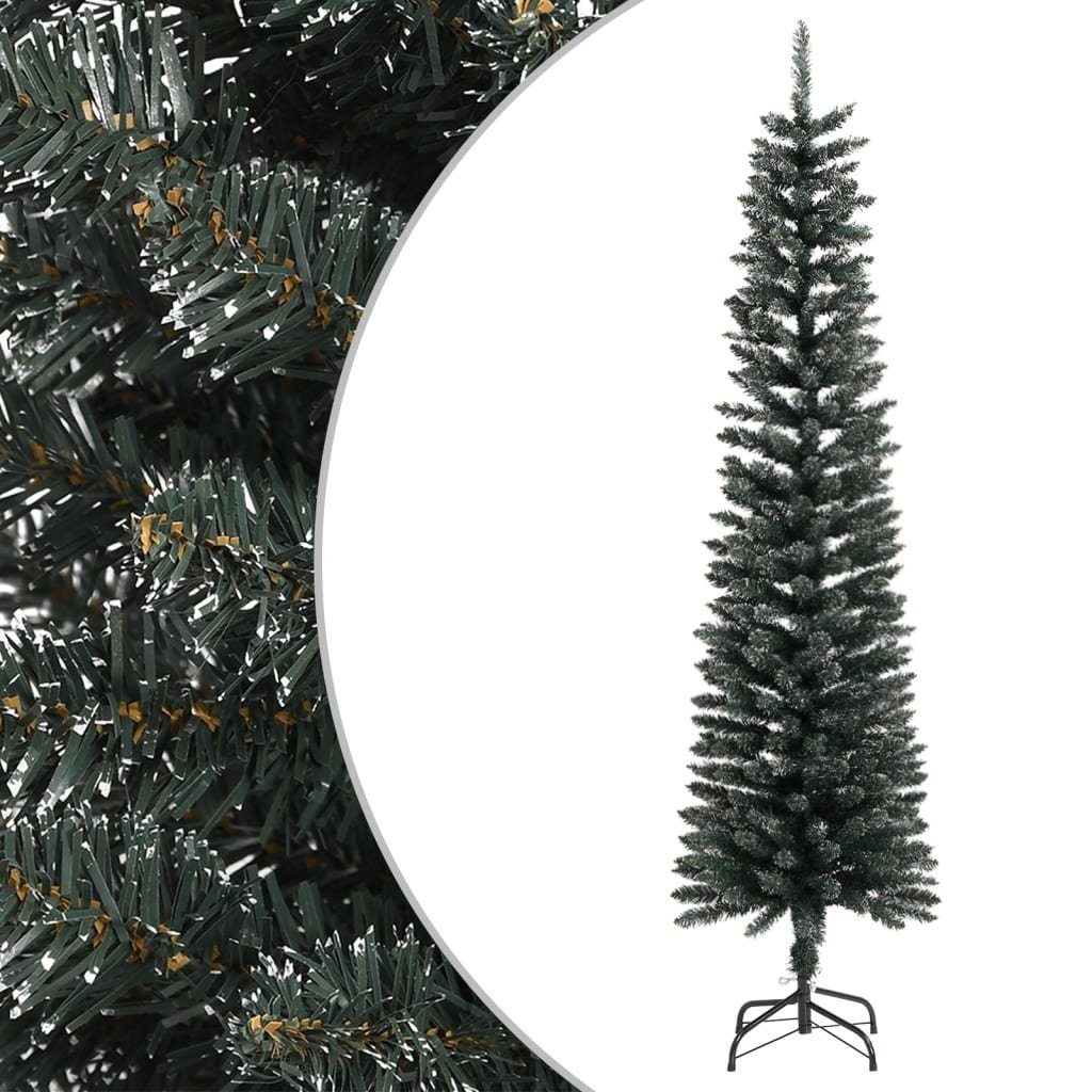 furnicato Künstlicher Weihnachtsbaum mit Ständer Schlank Grün 180 cm PVC