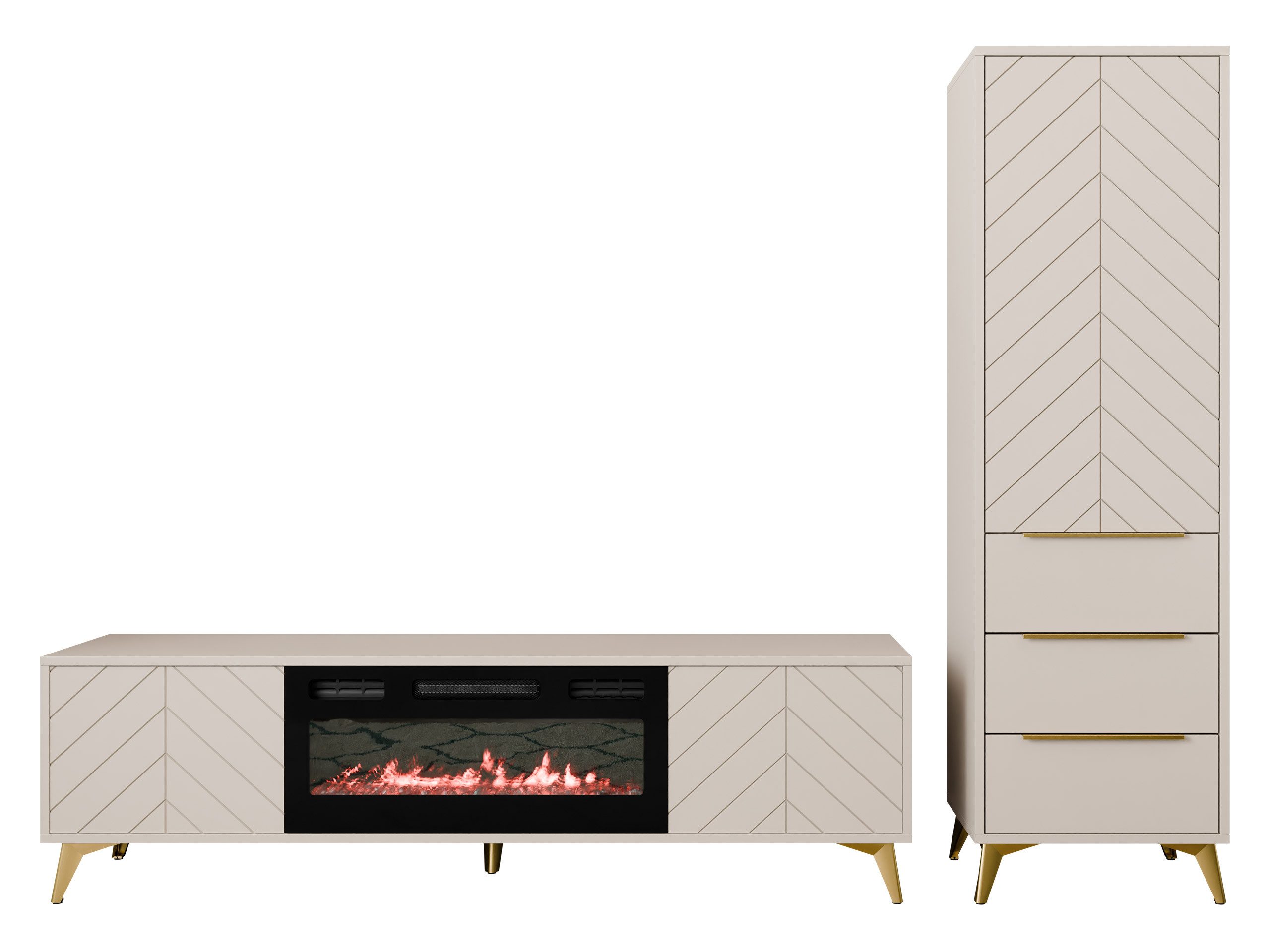 MIRJAN24 Wohnzimmer-Set Xylix III, (2er-Set, Kleiderschrank, TV-Lowboard mi günstig online kaufen