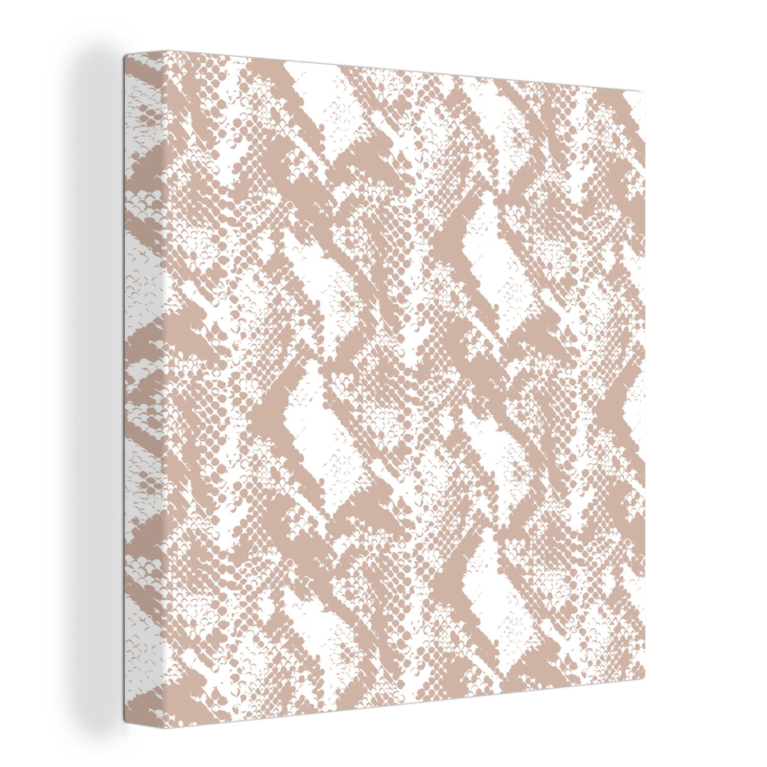 OneMillionCanvasses® Leinwandbild Schlangendruck - Formen - Pastell, (1 St), Leinwand Bilder für Wohnzimmer Schlafzimmer