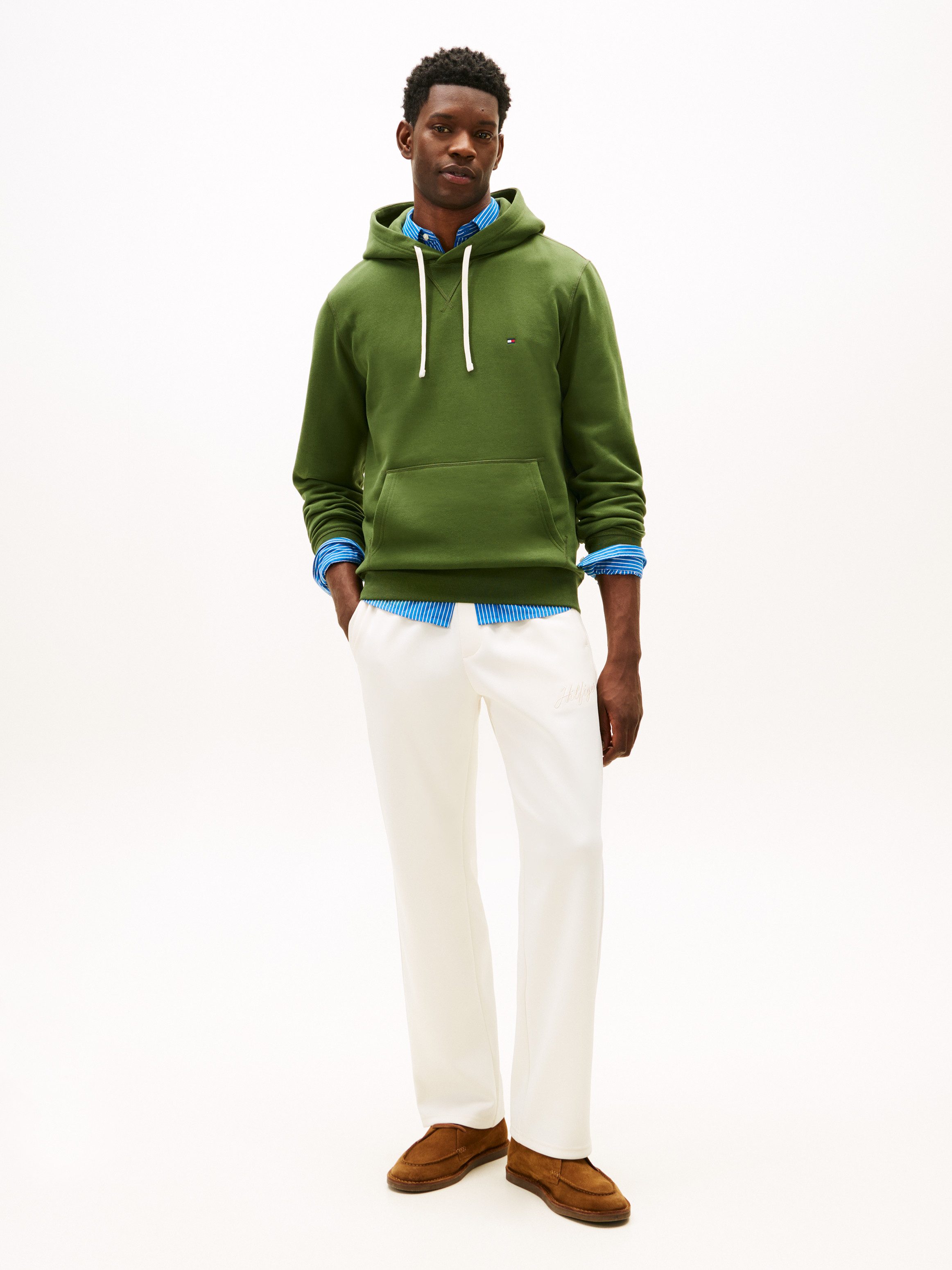 Tommy Hilfiger Hoodie ESS SEASONAL FLEECE HOODY mit Kapuze und Kängurutasche unifarben, casual, regular fit, Baumwollmix, Kapuze