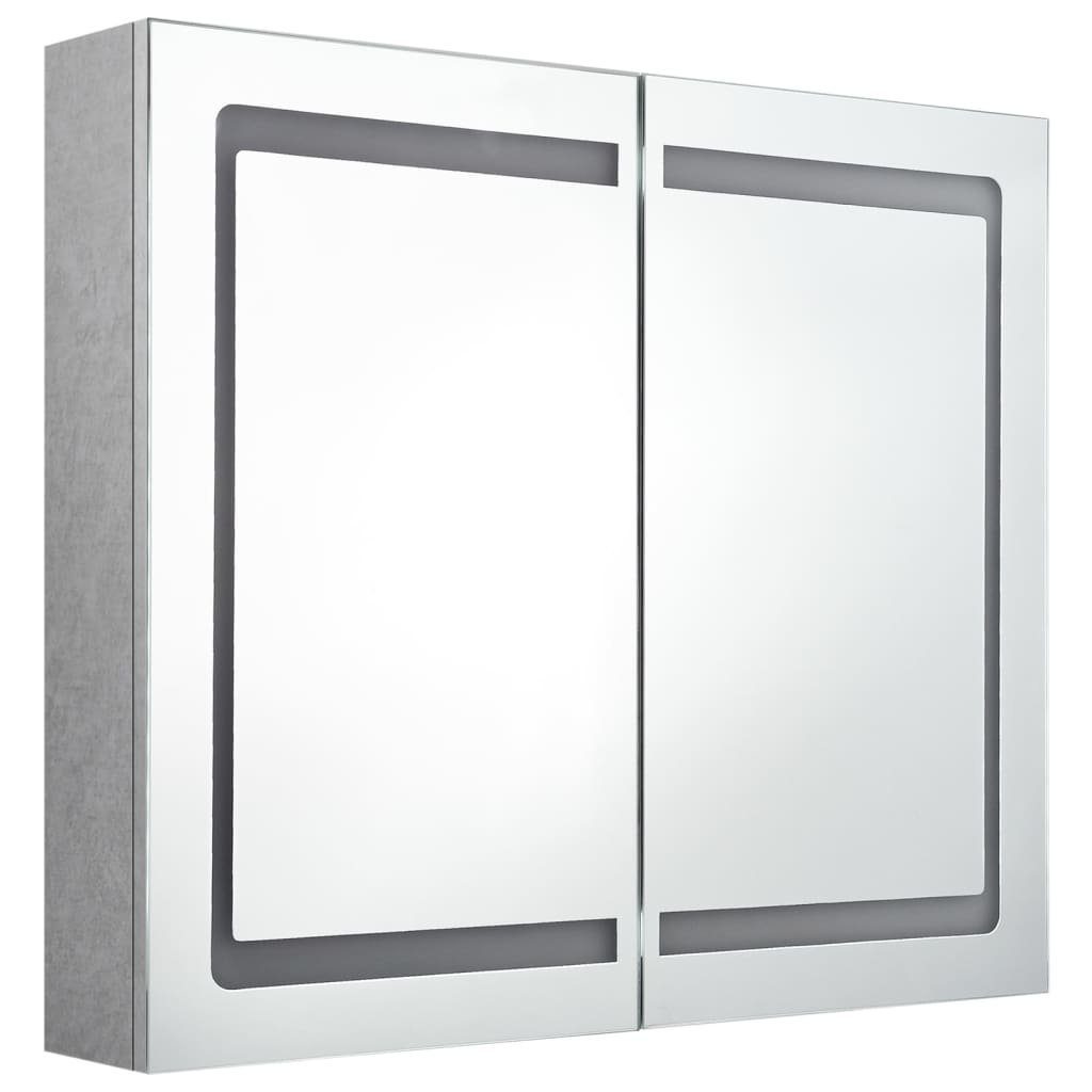 LED-Spiegelschrank 80x12x68 Betongrau fürs (1-St) Bad cm vidaXL Badezimmerspiegelschrank