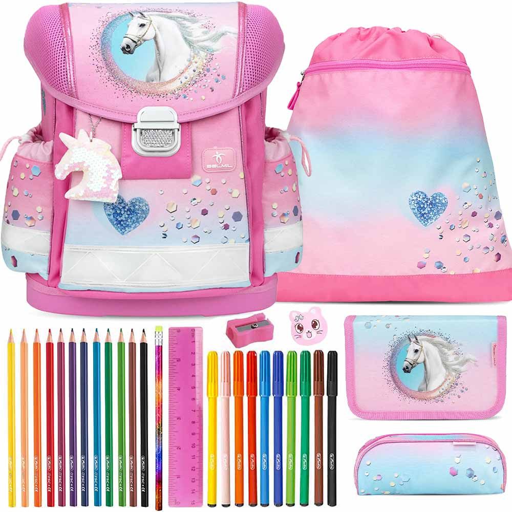 Belmil Schulranzen Set Classy 10-teilig 2026 Mädchen Horse Dreams Hooves Pinky