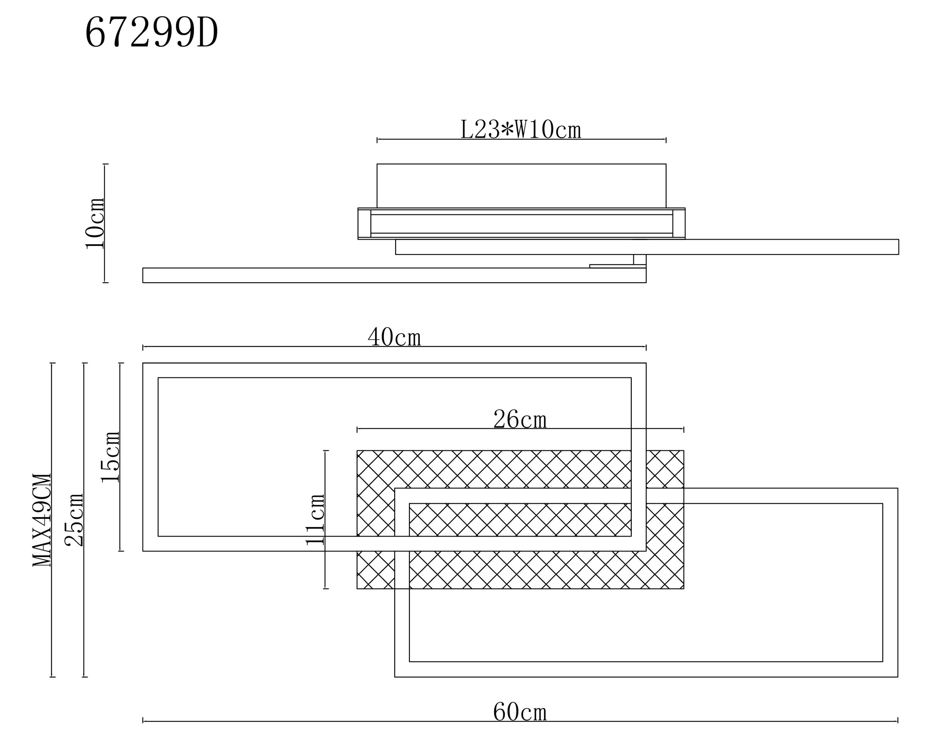 Deckenleuchte GLOBO LBH 60x49x10 Lighting Deckenleuchte LEUCHTEN 60x49x10 GLOBO COLLI Deckenleuchte, cm) (LBH cm