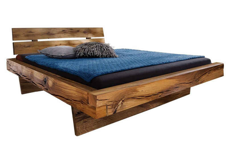 SAM® Massivholzbett Baffin, Doppelbett, natürliche Baumkante, Fichtenholz massiv, hohes Kopfteil