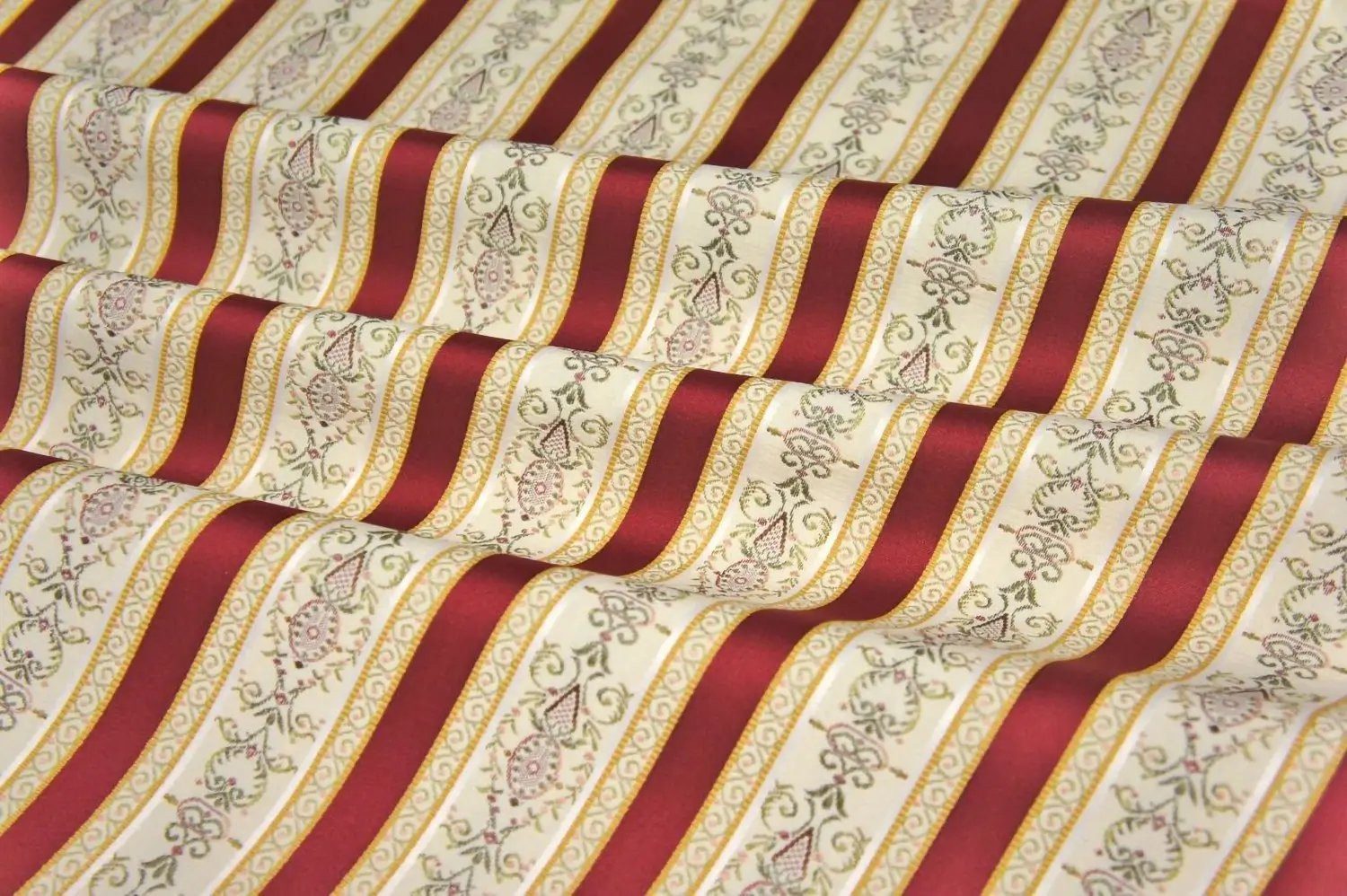 Stofferia Stoff Polsterstoff Taftjacquard Biedermeier Streifen Rot, Meterware – Bild 3 von 3