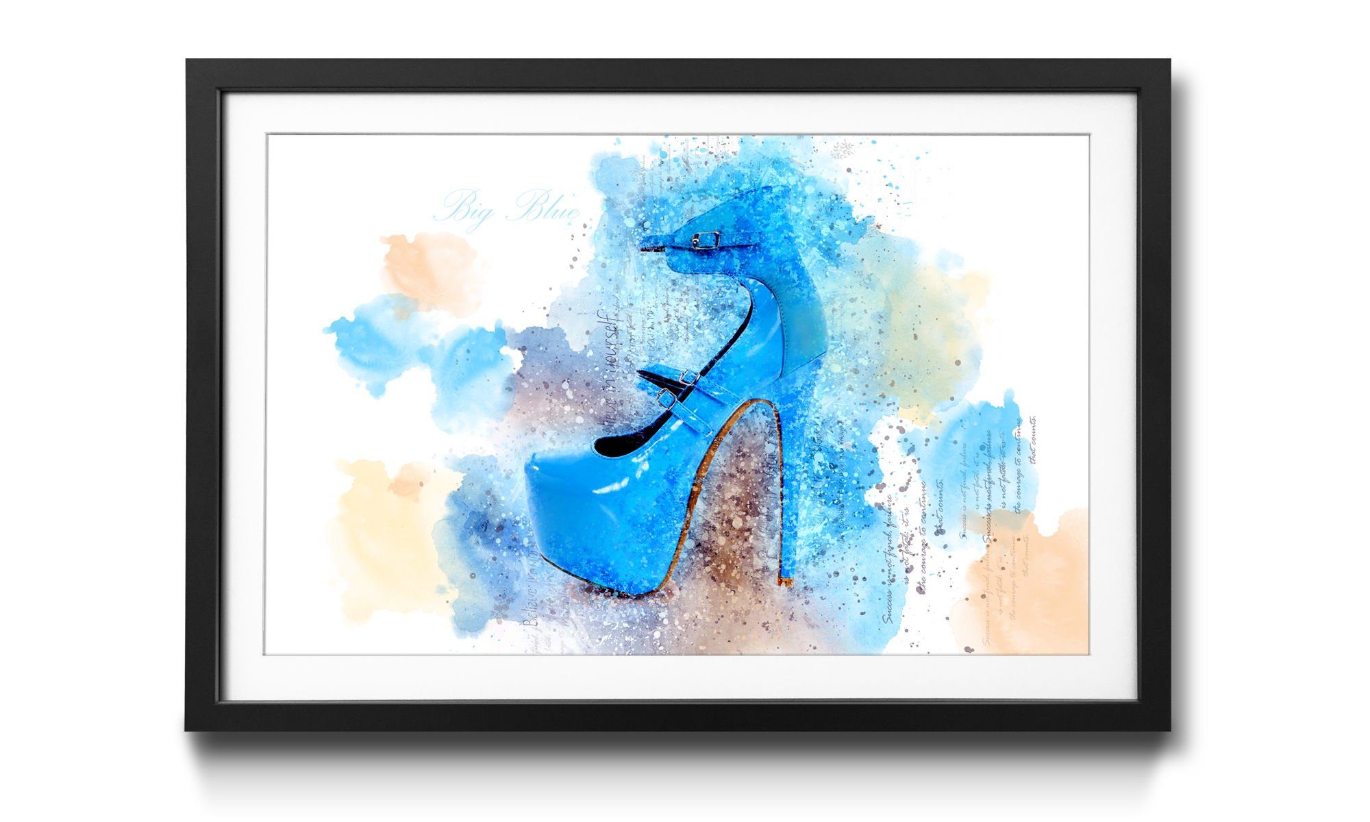 WandbilderXXL Bild mit Rahmen Big in Blue, Wandbild, Größen 4 erhältlich Highheels