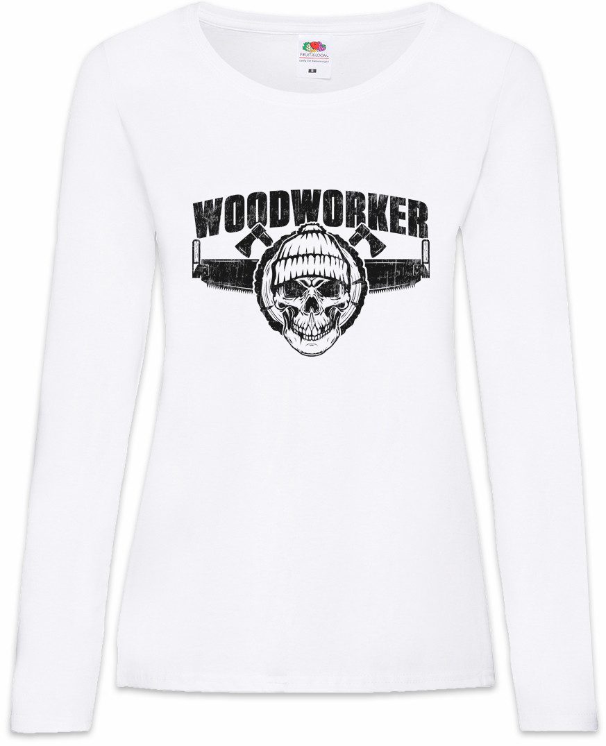 Langarmshirt Woodworker V Damen Langarmshirt Holzfäller Axt Waldarbeiter Förster