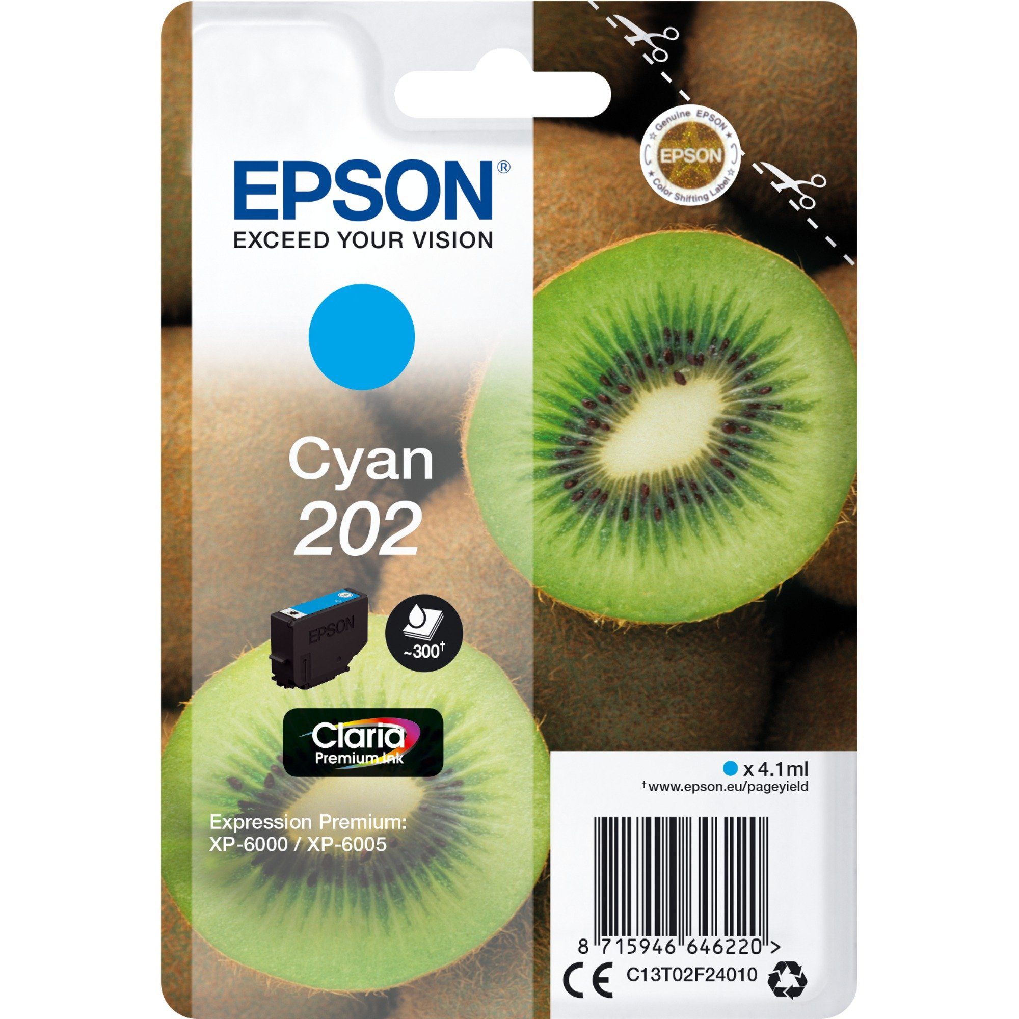 Epson Epson Tinte cyan 202 (C13T02F24010), (Claria Tintenpatrone