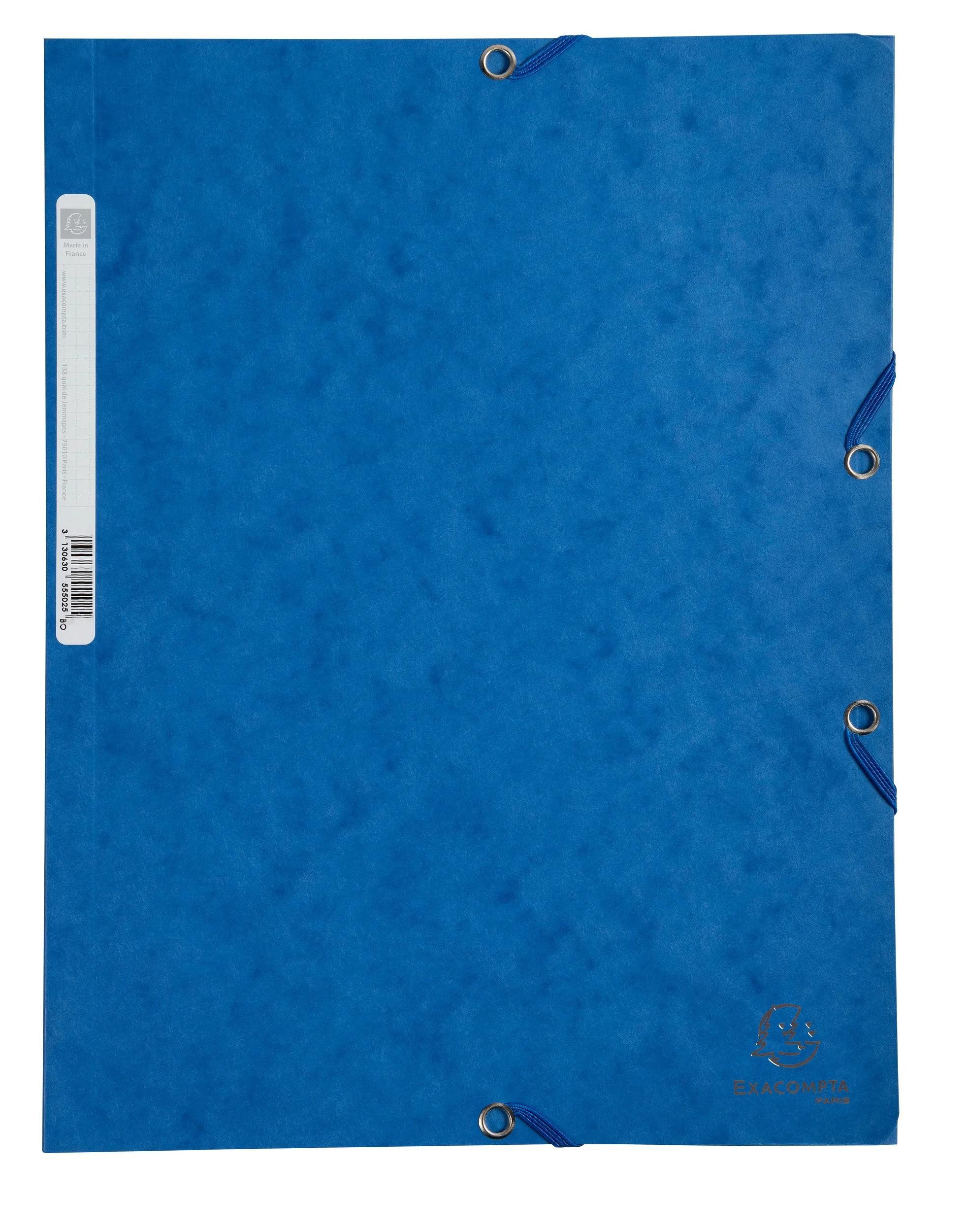 Organisationsmappe 25x Sammelmappe + Gummizug 3 Klappen Karton 400g/m2 A4 Blau 55502E