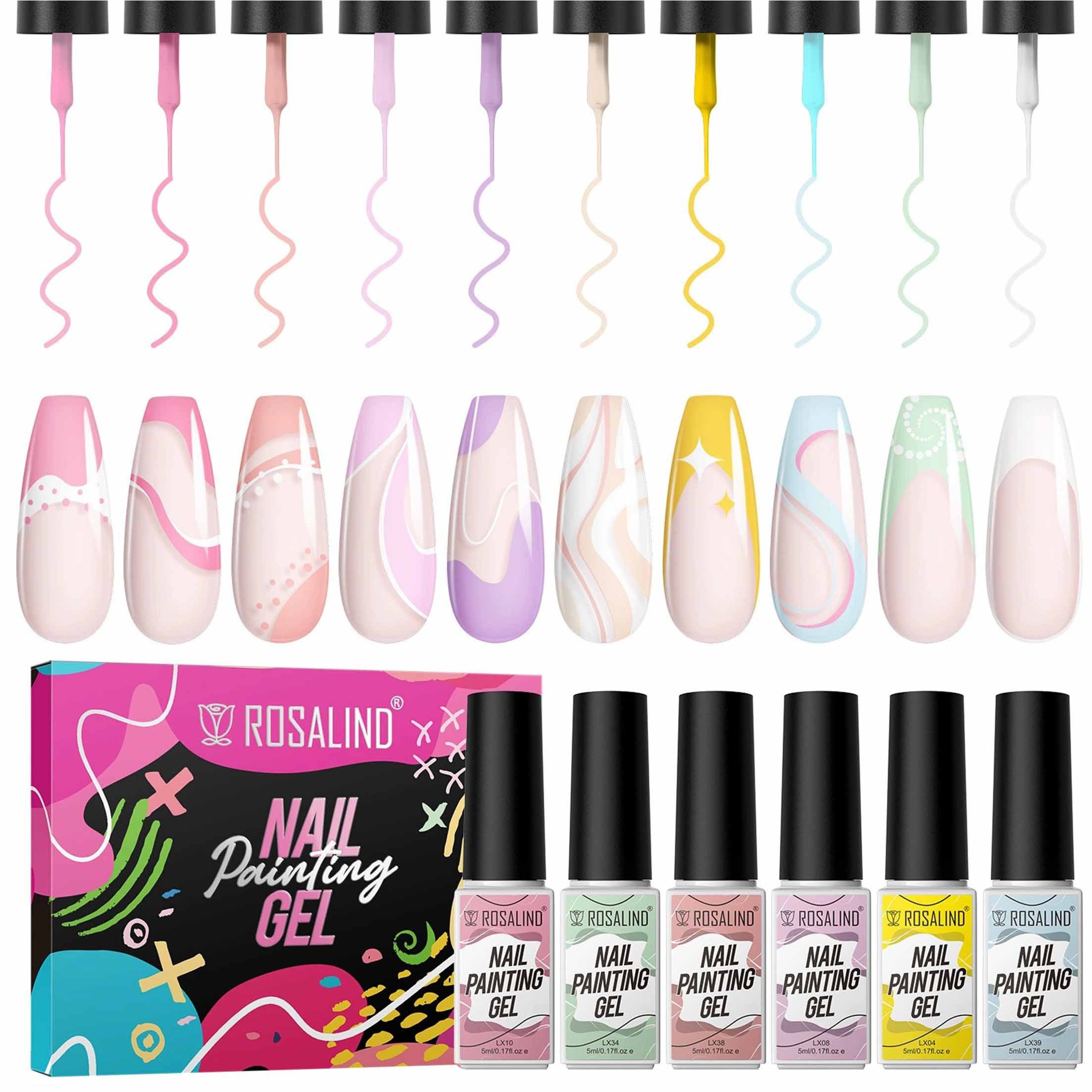 KINSI Nagellack-Set 10er Set Nagellack Set, 3D Nail Art, UV-härtend, 5ml, zum Dr