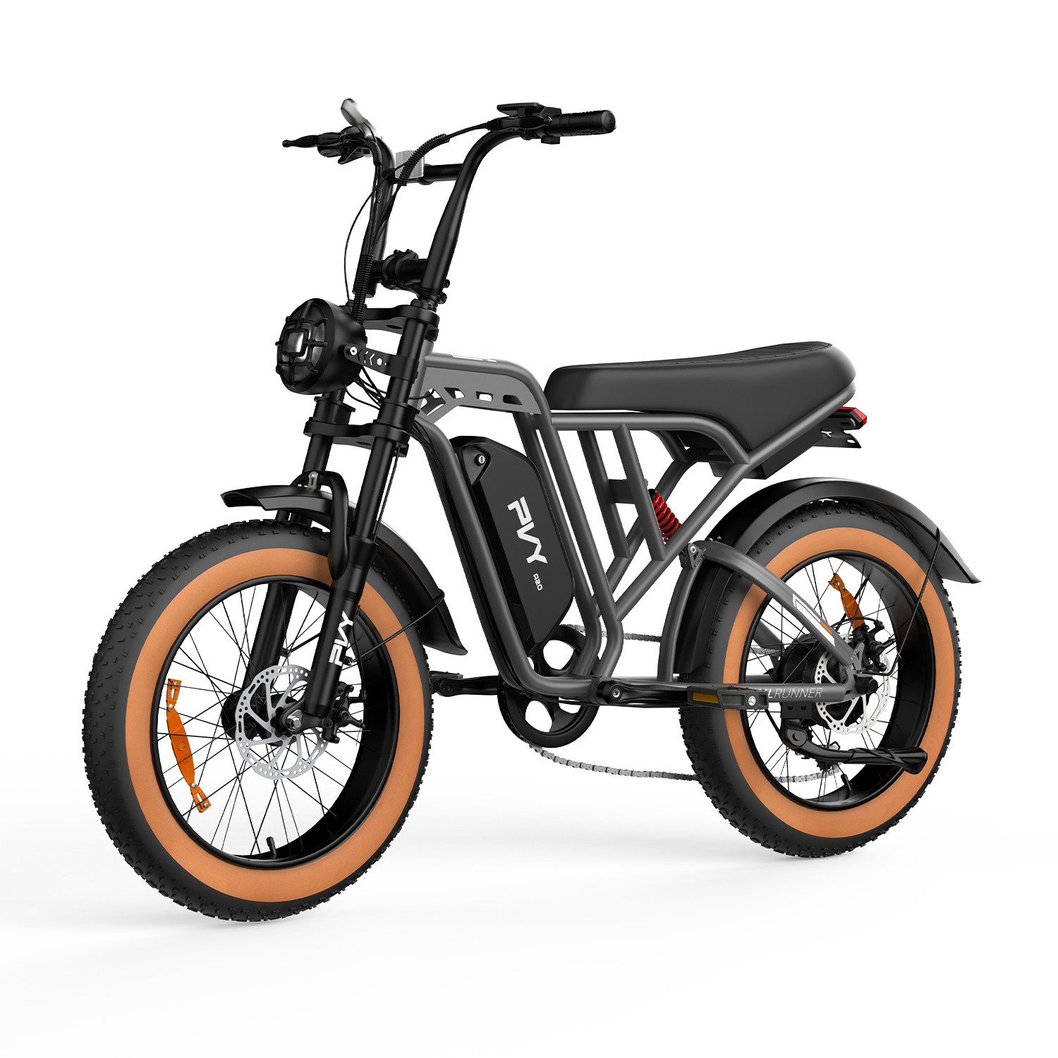 Vankel E-Bike Mountainbike Fat E-Bikes E-Fahrrad Damen u. Herren 960 WH Pedelec Max.120 km E-MBT, Kettenschaltung, Heckmotor, 960 Wh, (Beleuchtungsset mit Batterieladegerät, Batterieschlüssel, Werkzeug), 20×4.0 All-Terrain Elektrofahrrad mit Shimano 7-Gang