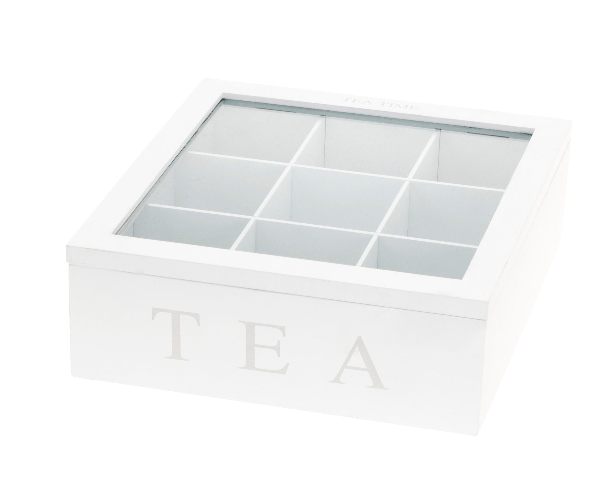 Teedose Teekiste Teekasten Teebeutelbox 6 Fächer Kunststoff transparent