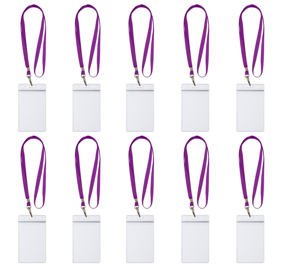 WEBBOMB Schlüsselanhänger 10x Ausweishalter ZIP Kartenhalter horizontal /vert +10x Schlüsselband
