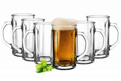 Sendez Bierglas »6 Bierseidel 500ml Biergläser Bierkrüge Bierglas Pilsgläser Bierglas Gläser«, Glas