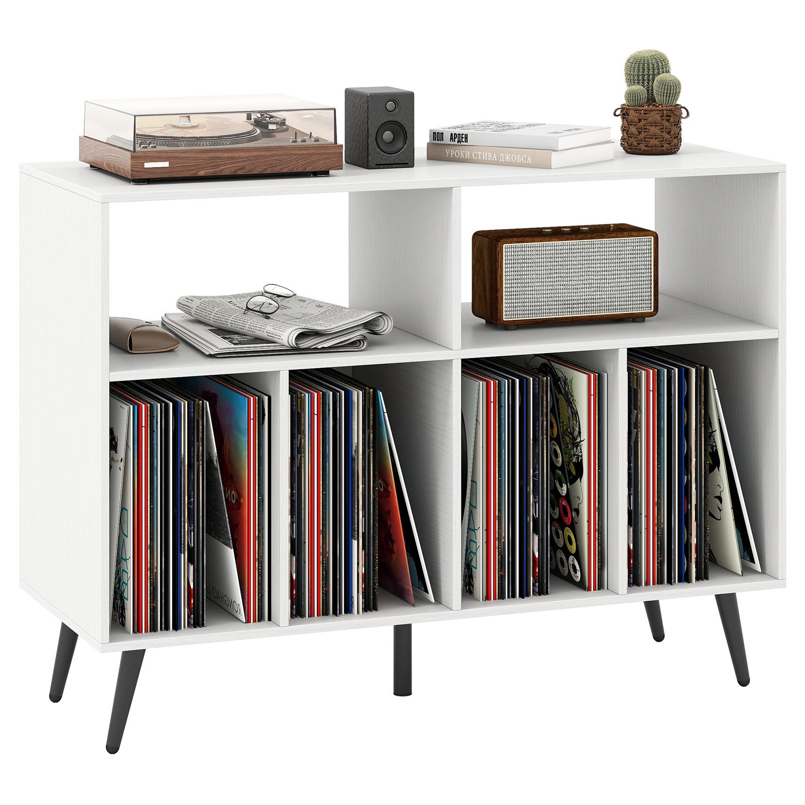 COSTWAY Sideboard, Plattenspielerständer Holz, 100x40x74,5cm günstig online kaufen