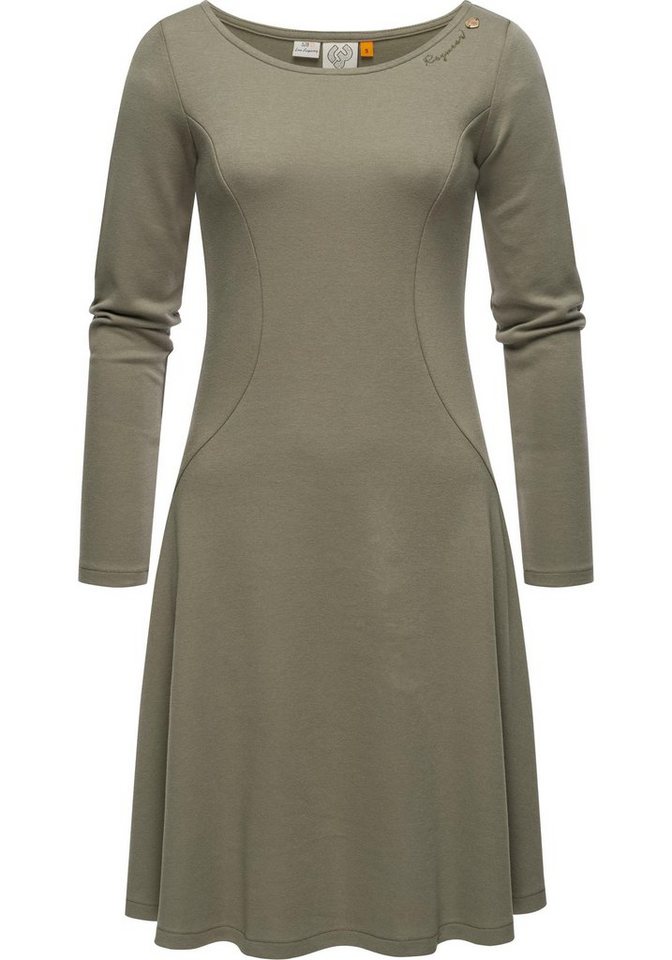 Ragwear Jerseykleid Appero Stylisches Langarm-Kleid für den Winter,  Midikleid mit top Länge bis zu den Oberschenkeln