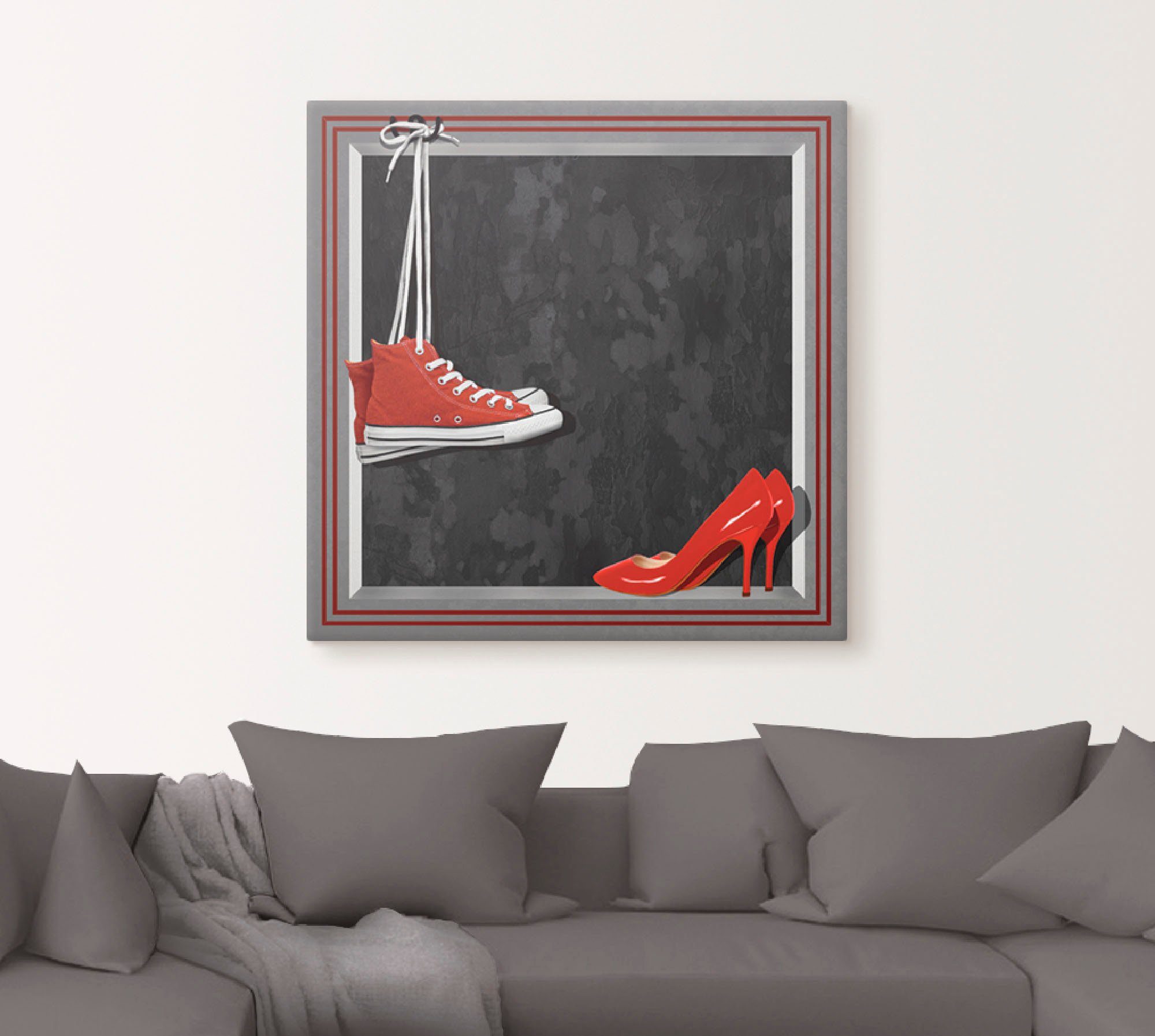 Wandaufkleber (1 versch. Mode Größen roten oder Schuhe, Poster Artland St), in als Die Wandbild Leinwandbild,